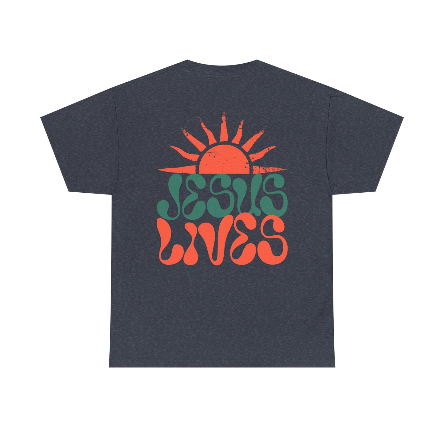 Unisex Heavy Cotton Tee - 'Jesus Lives' Graphic Shirt with Sun Design