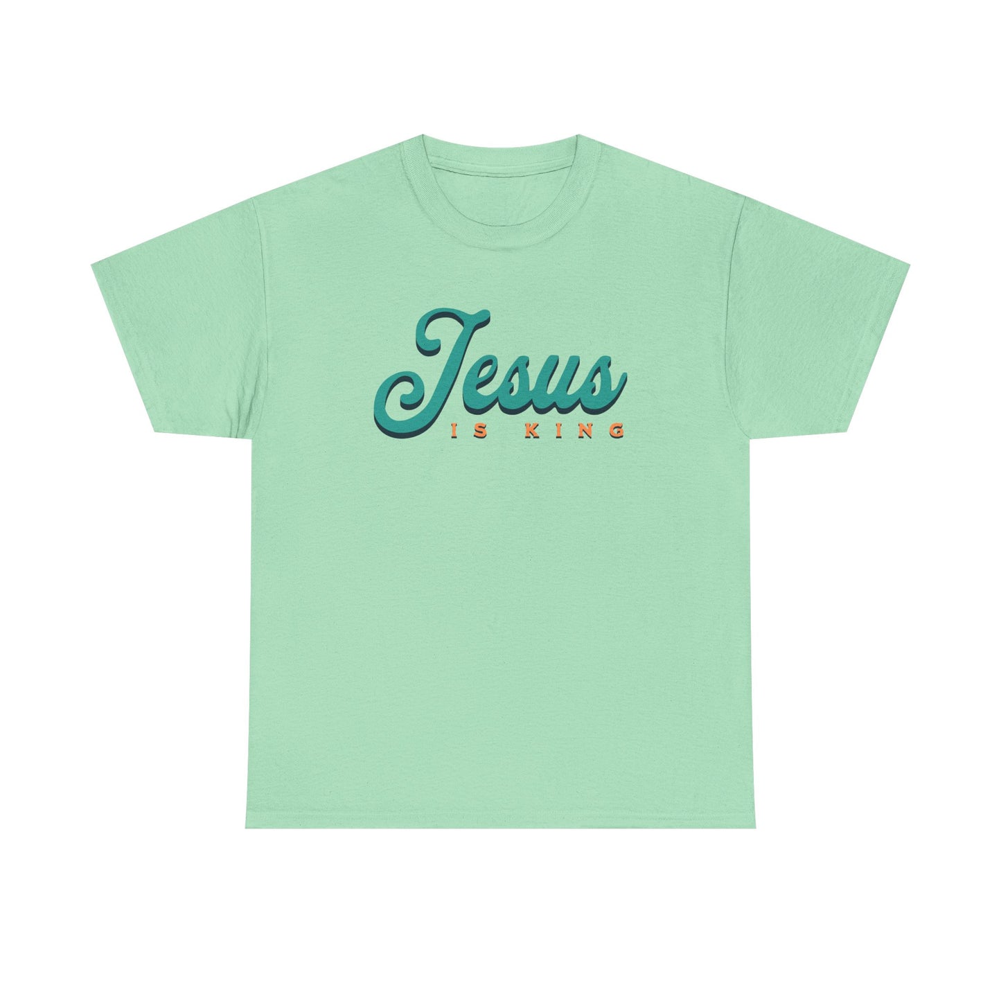 Unisex Heavy Cotton Tee - 'Jesus is King' Inspirational T-Shirt