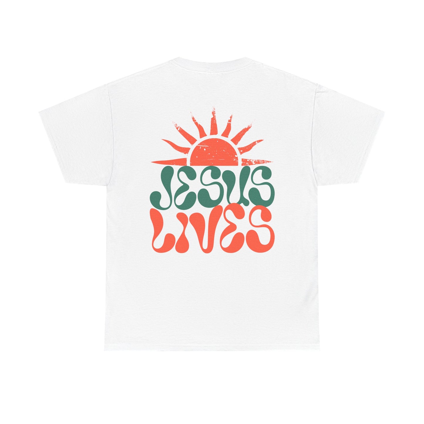 Unisex Heavy Cotton Tee - 'Jesus Lives' Graphic Shirt with Sun Design