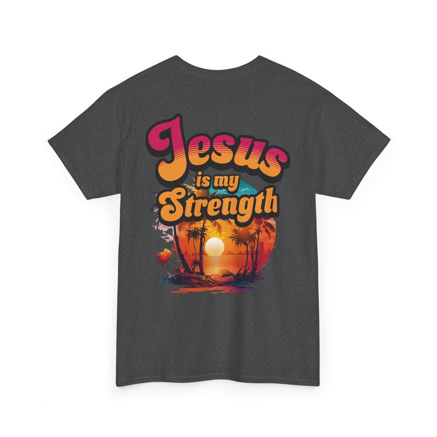 Inspirational Unisex Heavy Cotton Tee - 'Jesus is my Strength' Graphic