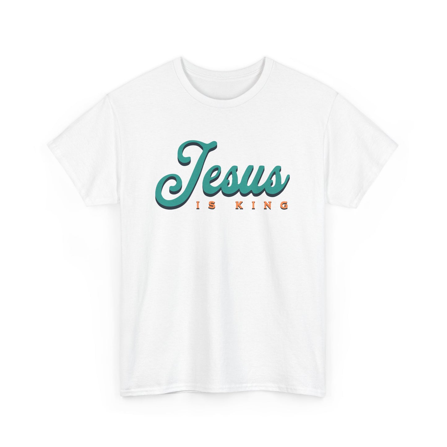 Unisex Heavy Cotton Tee - 'Jesus is King' Inspirational T-Shirt