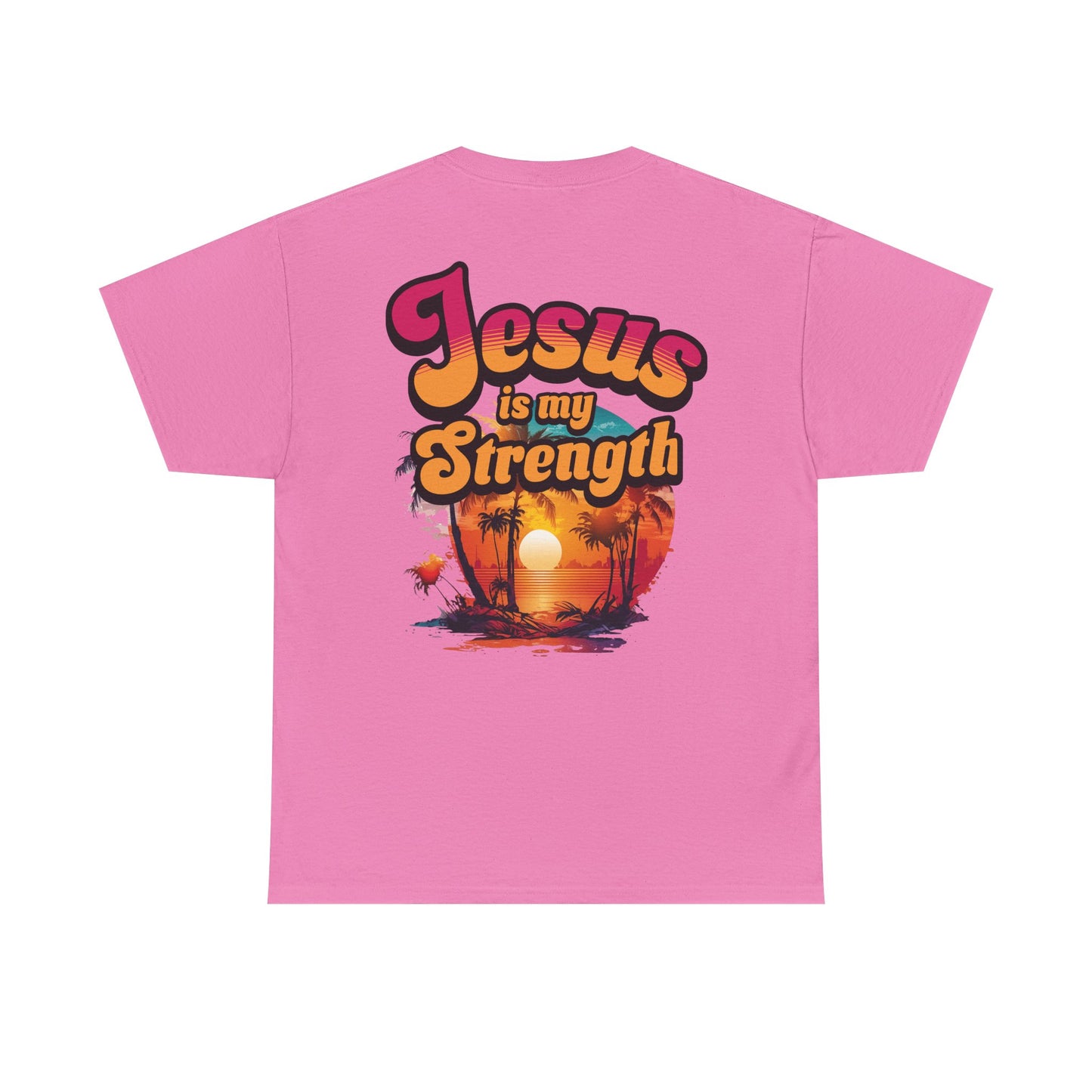 Inspirational Unisex Heavy Cotton Tee - 'Jesus is my Strength' Graphic
