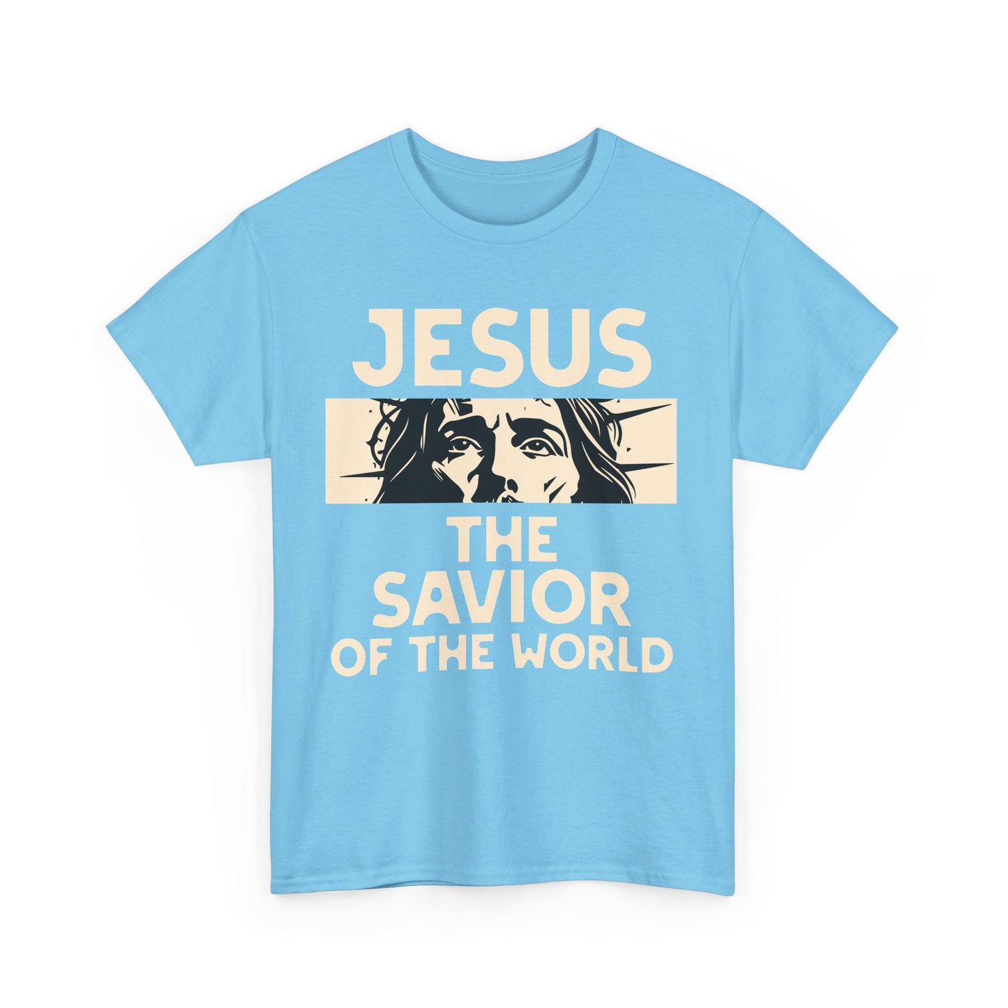Jesus Savior of the World Unisex Heavy Cotton Tee - Inspirational Christian Graphic T-Shirt