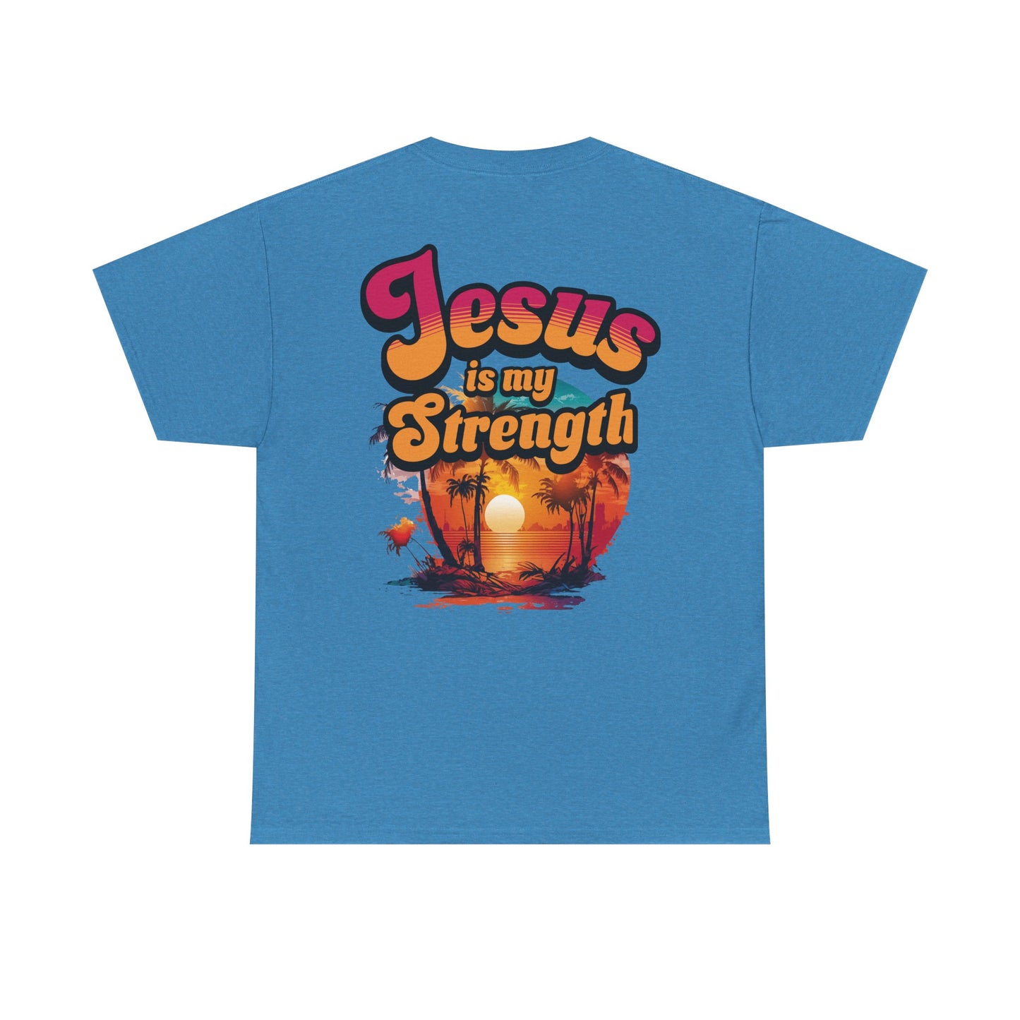 Inspirational Unisex Heavy Cotton Tee - 'Jesus is my Strength' Graphic