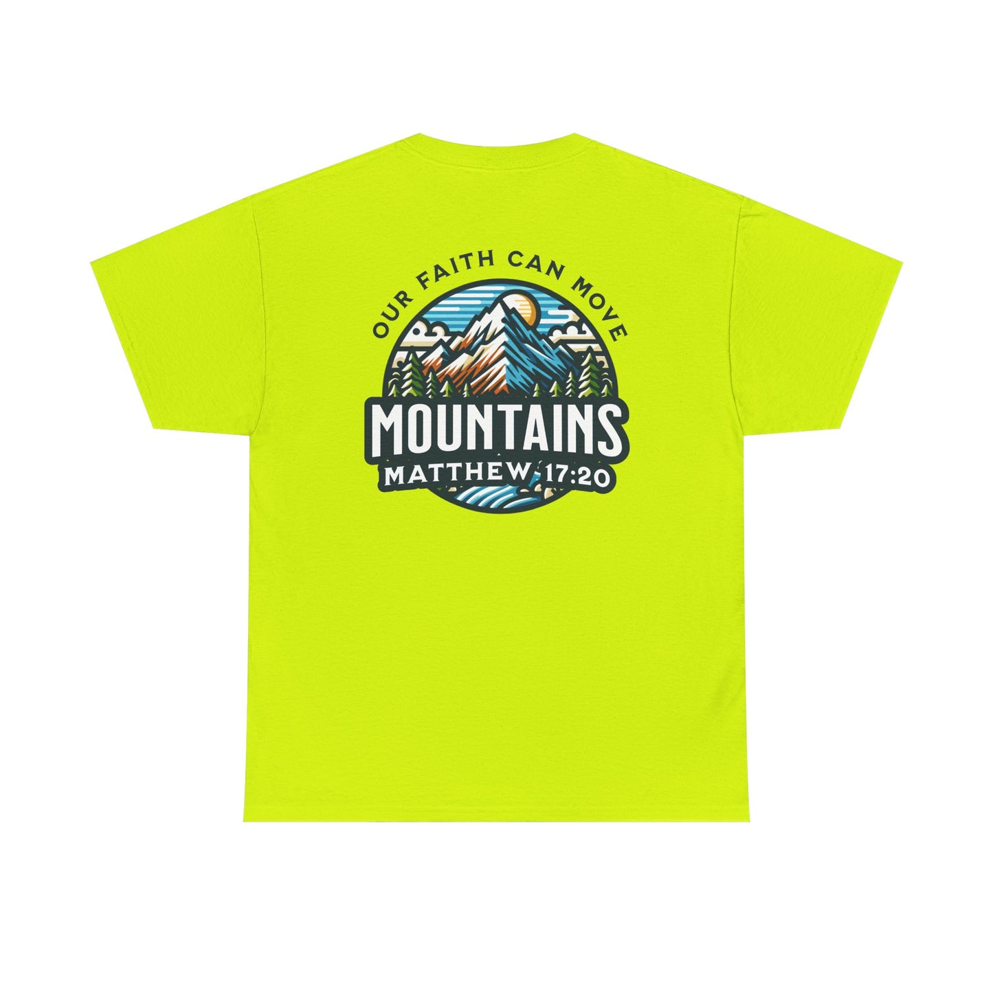 Faith-Inspired Unisex Heavy Cotton Tee | Our Faith Can Move Mountains, Motivational Apparel