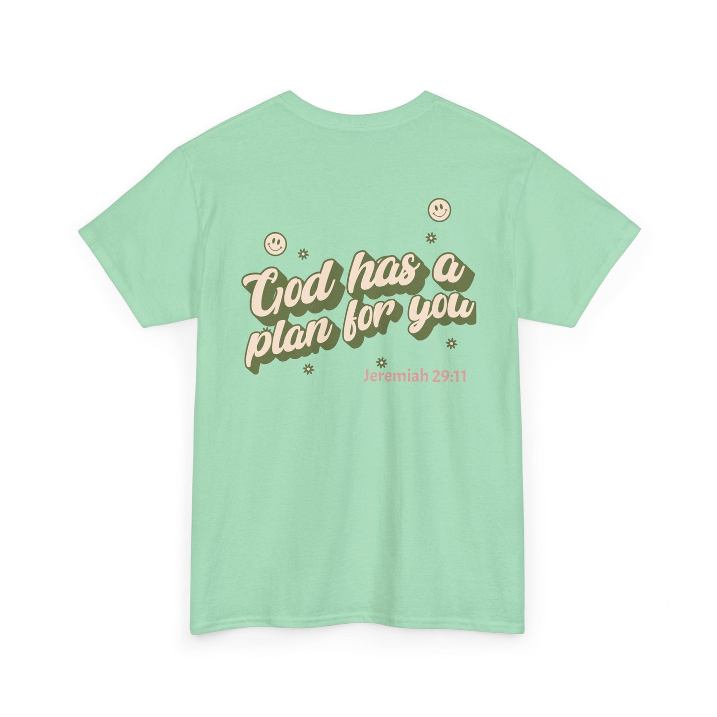 Inspirational Unisex Heavy Cotton Tee – "God Has A Plan For You"