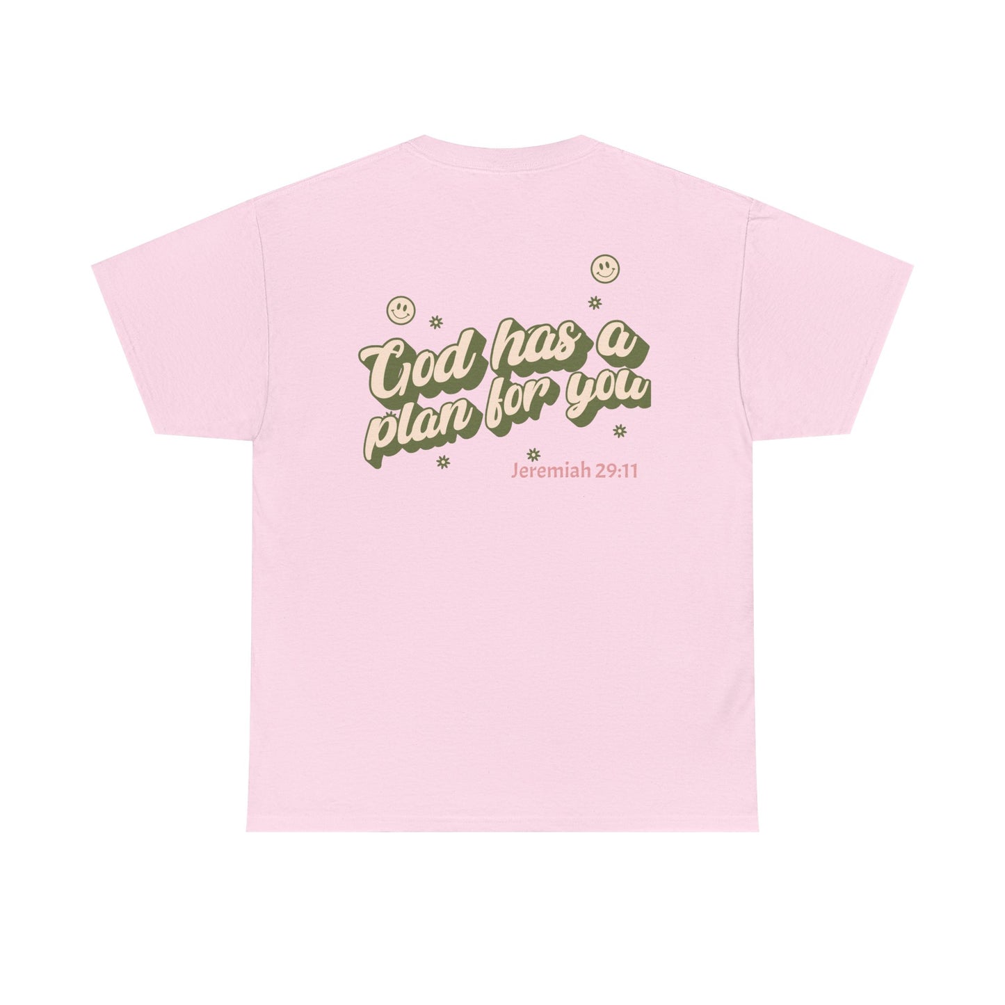 Inspirational Unisex Heavy Cotton Tee – "God Has A Plan For You"