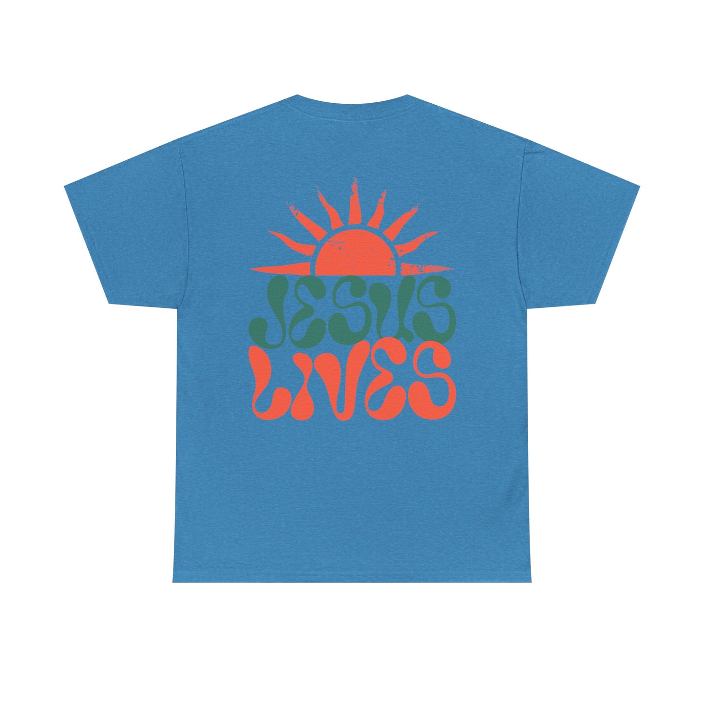 Unisex Heavy Cotton Tee - 'Jesus Lives' Graphic Shirt with Sun Design