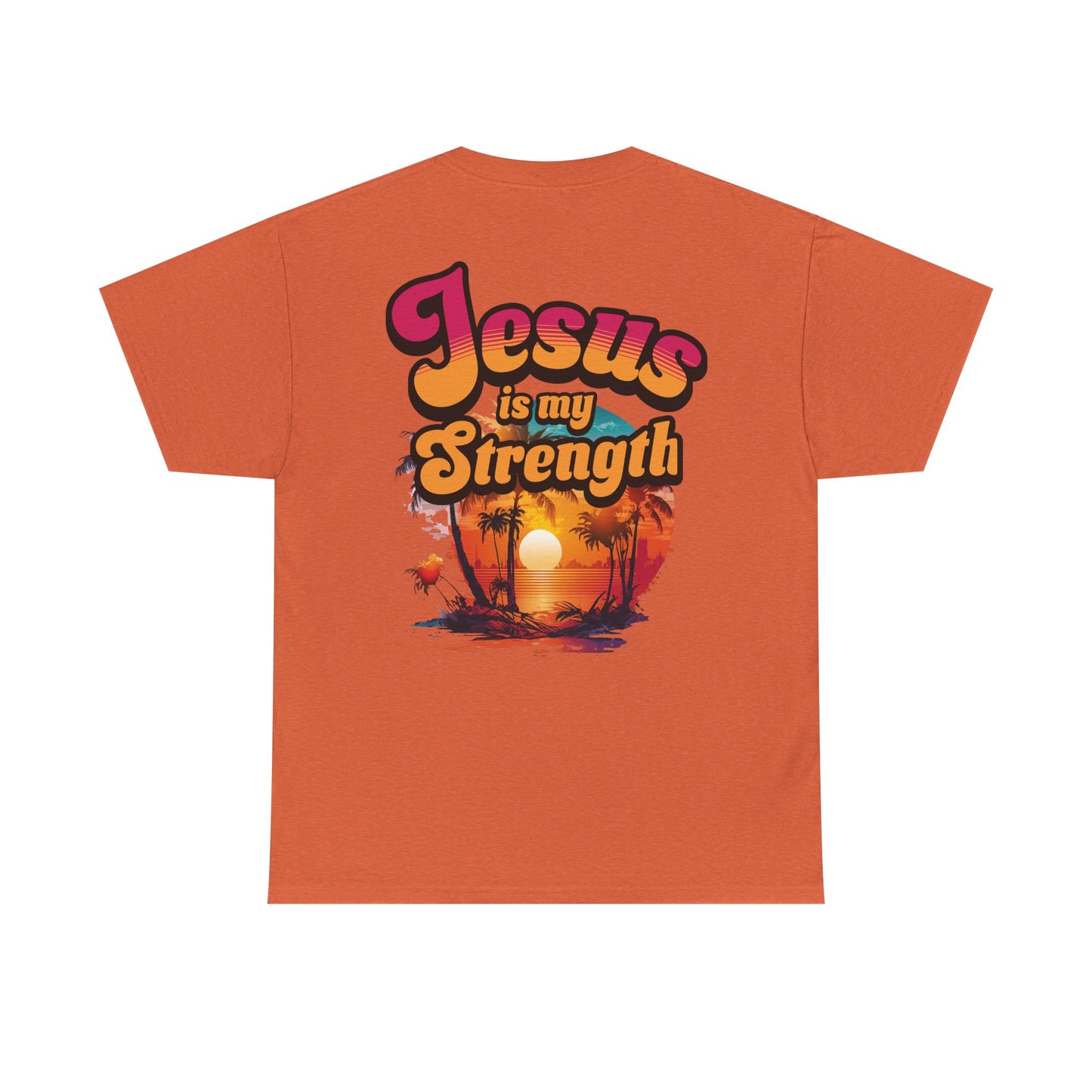 Inspirational Unisex Heavy Cotton Tee - 'Jesus is my Strength' Graphic