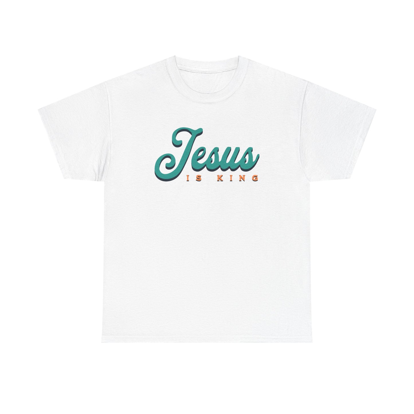 Unisex Heavy Cotton Tee - 'Jesus is King' Inspirational T-Shirt