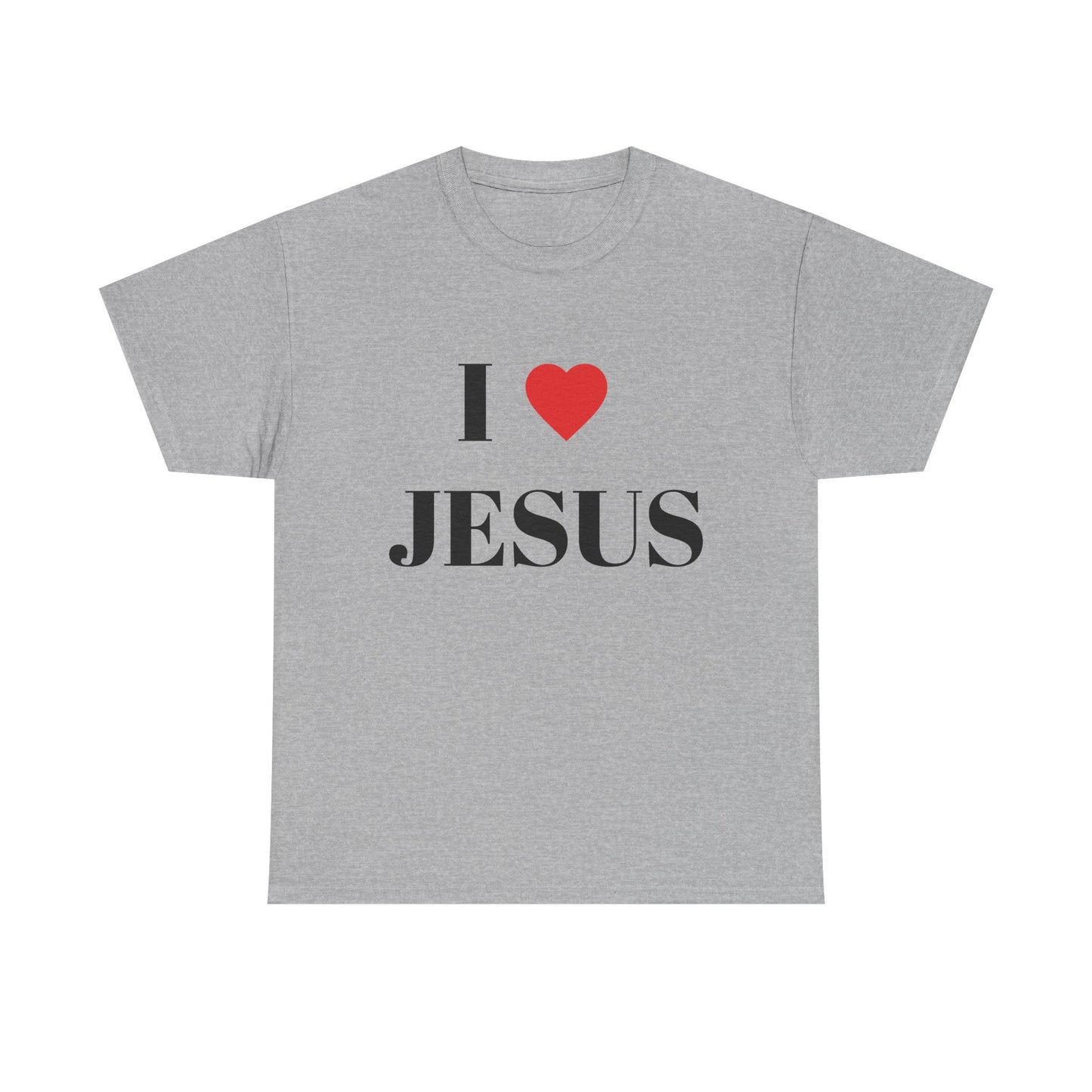 I ❤️ JESUS Unisex Heavy Cotton Tee - Comfortable Faith-Based T-Shirt