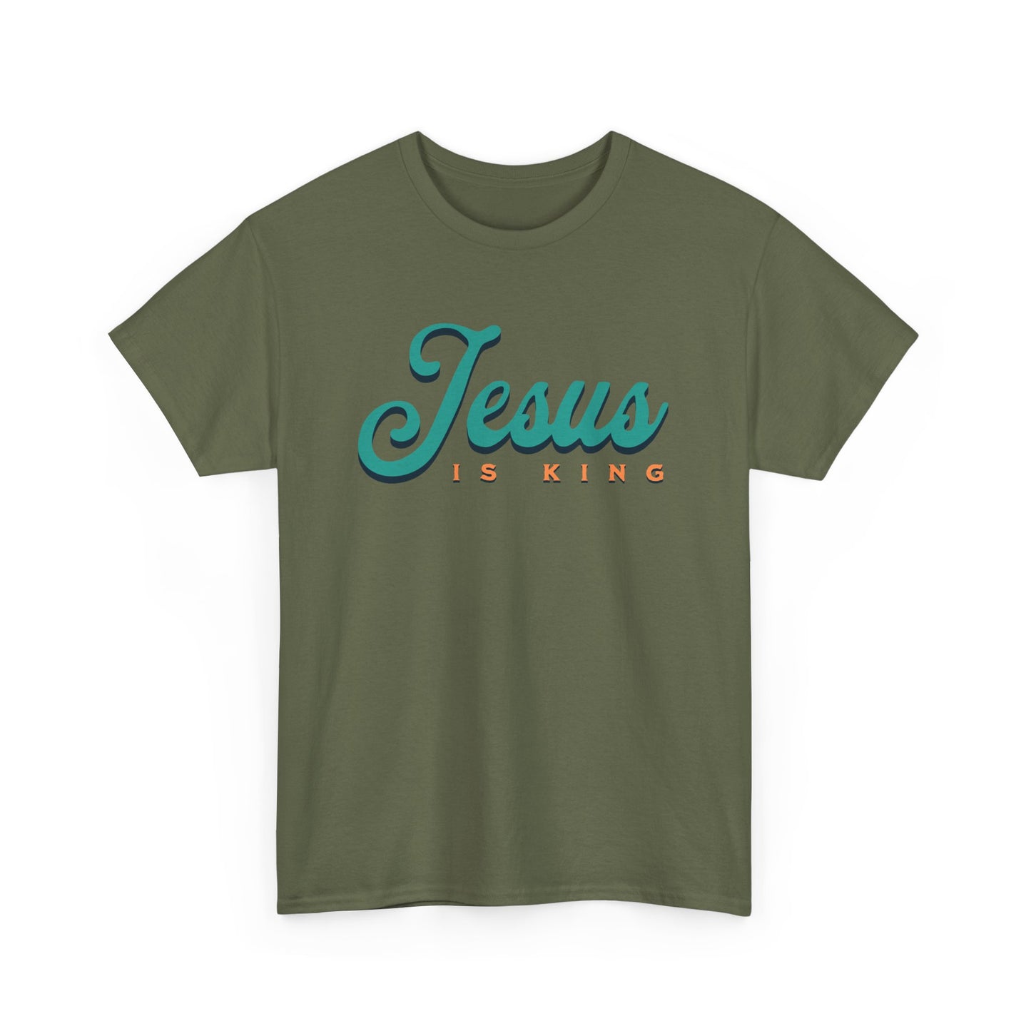 Unisex Heavy Cotton Tee - 'Jesus is King' Inspirational T-Shirt