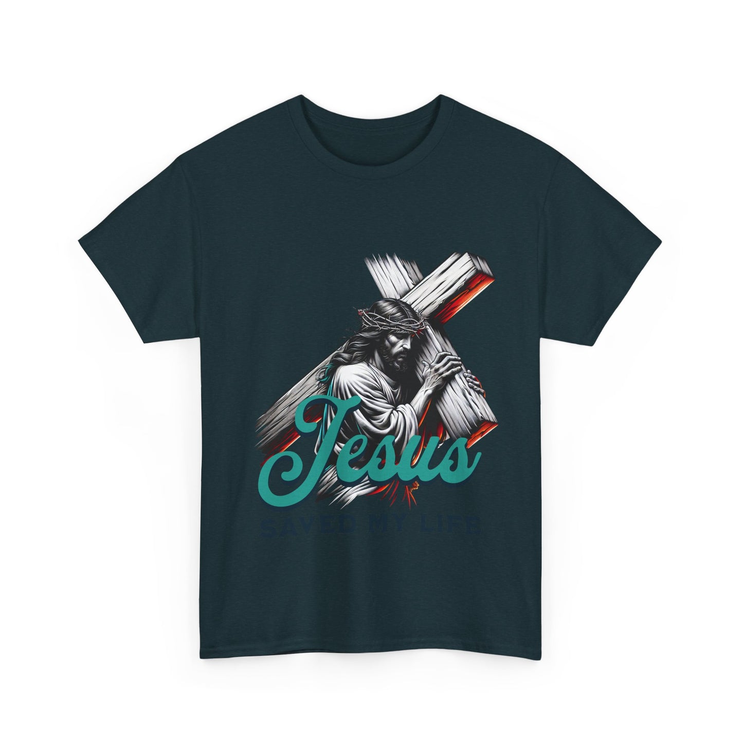 Jesus Saved My Life Unisex Heavy Cotton Tee - Casual Christian T-Shirt