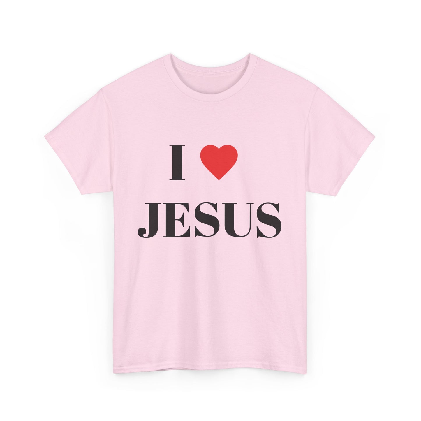 I ❤️ JESUS Unisex Heavy Cotton Tee - Comfortable Faith-Based T-Shirt
