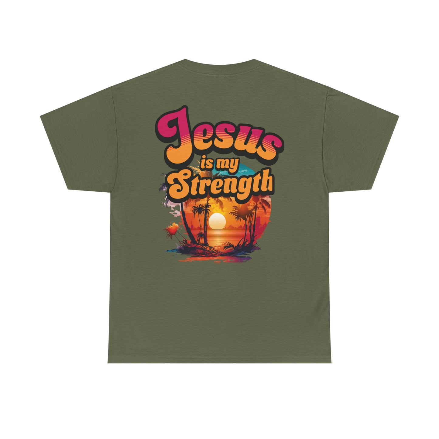Inspirational Unisex Heavy Cotton Tee - 'Jesus is my Strength' Graphic