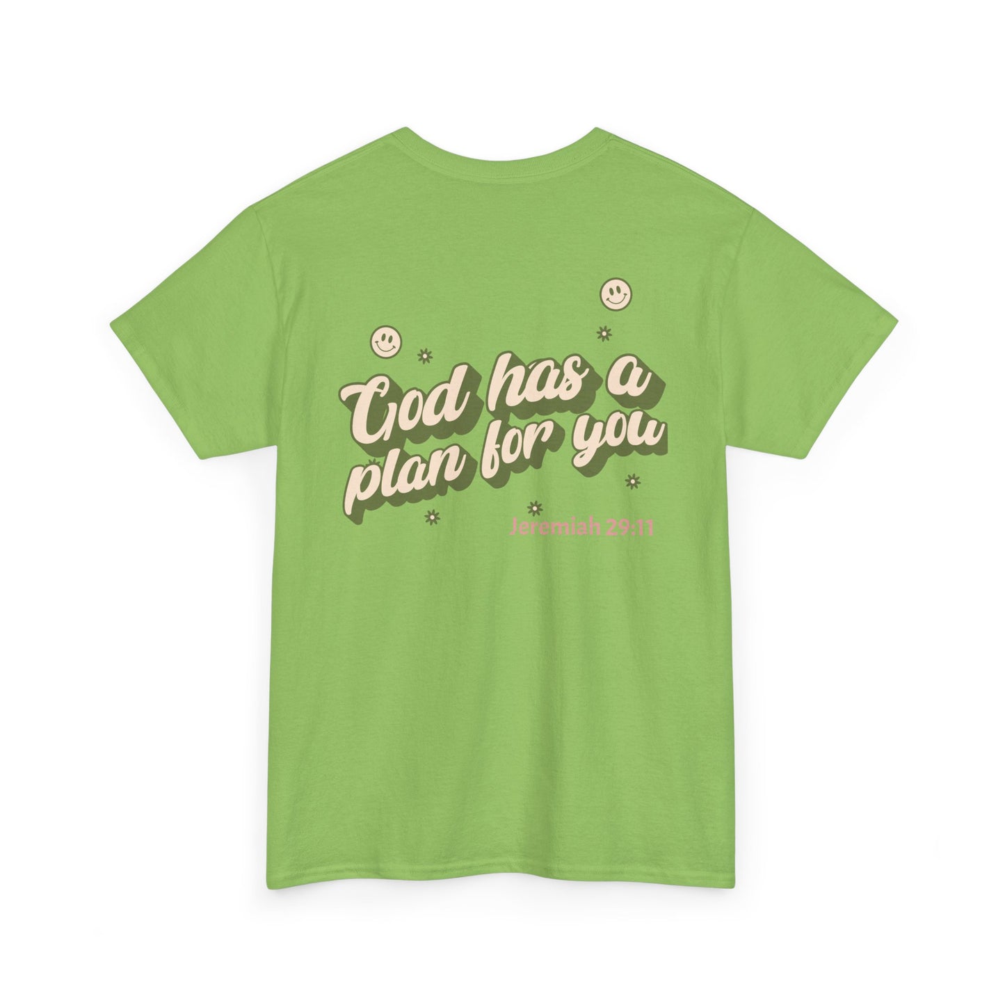 Inspirational Unisex Heavy Cotton Tee – "God Has A Plan For You"