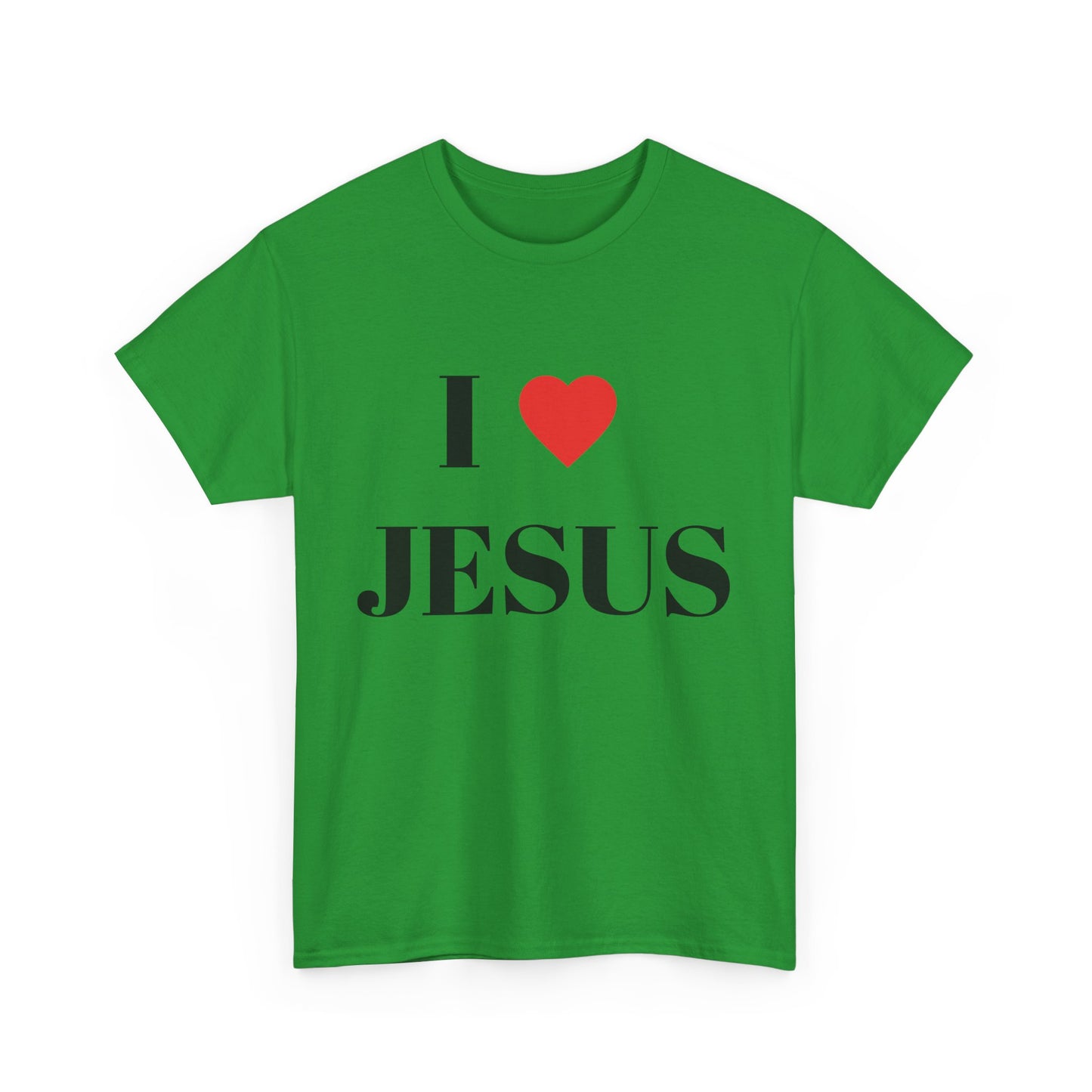 I ❤️ JESUS Unisex Heavy Cotton Tee - Comfortable Faith-Based T-Shirt