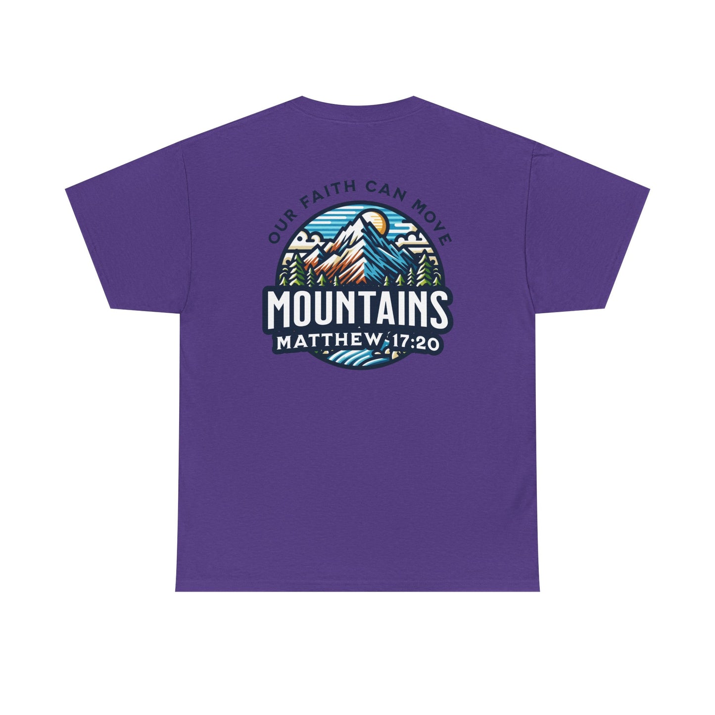 Faith-Inspired Unisex Heavy Cotton Tee | Our Faith Can Move Mountains, Motivational Apparel