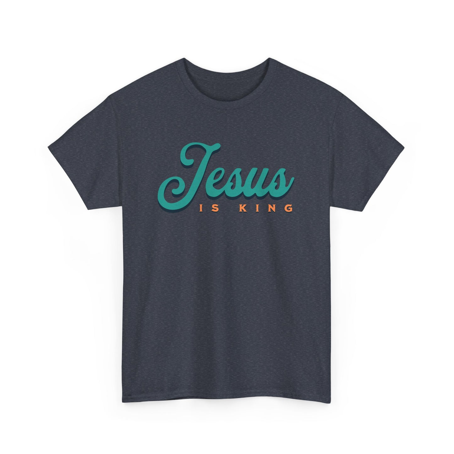 Unisex Heavy Cotton Tee - 'Jesus is King' Inspirational T-Shirt