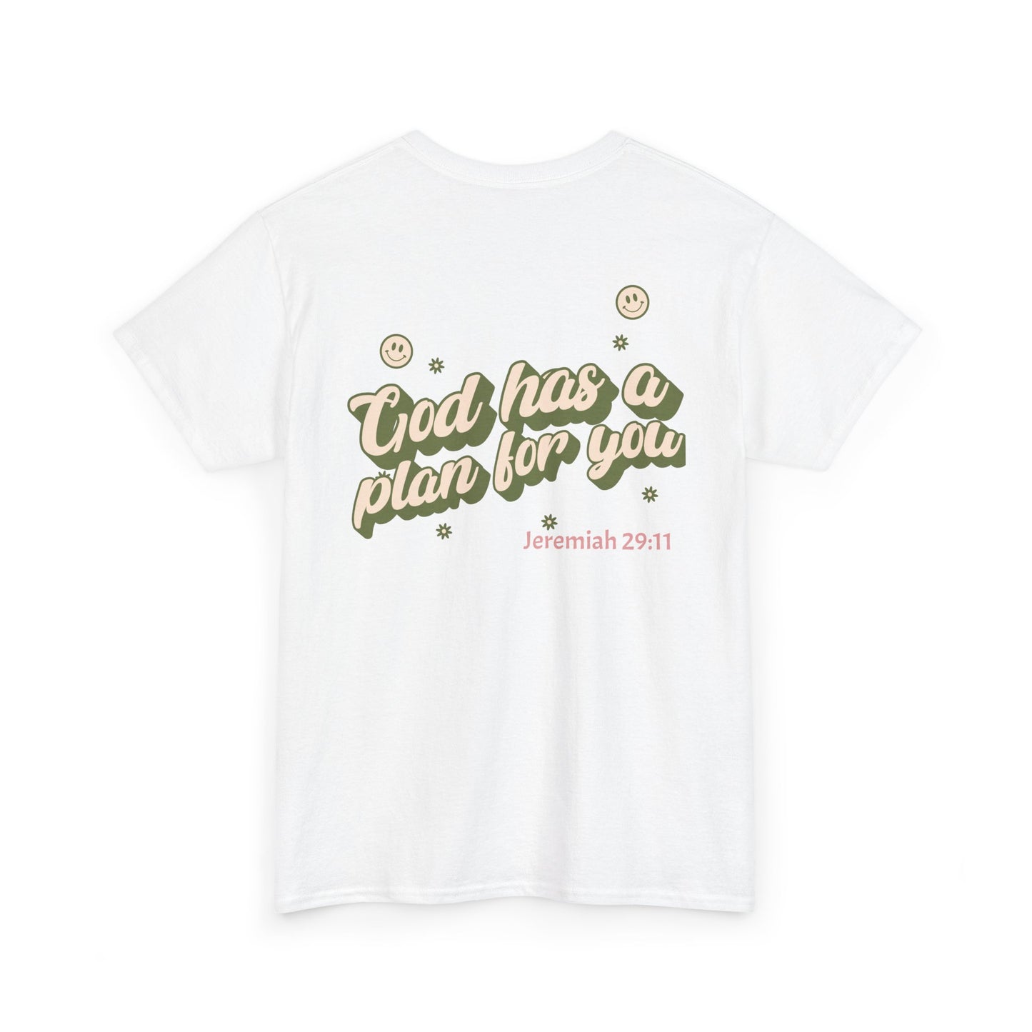 Inspirational Unisex Heavy Cotton Tee – "God Has A Plan For You"