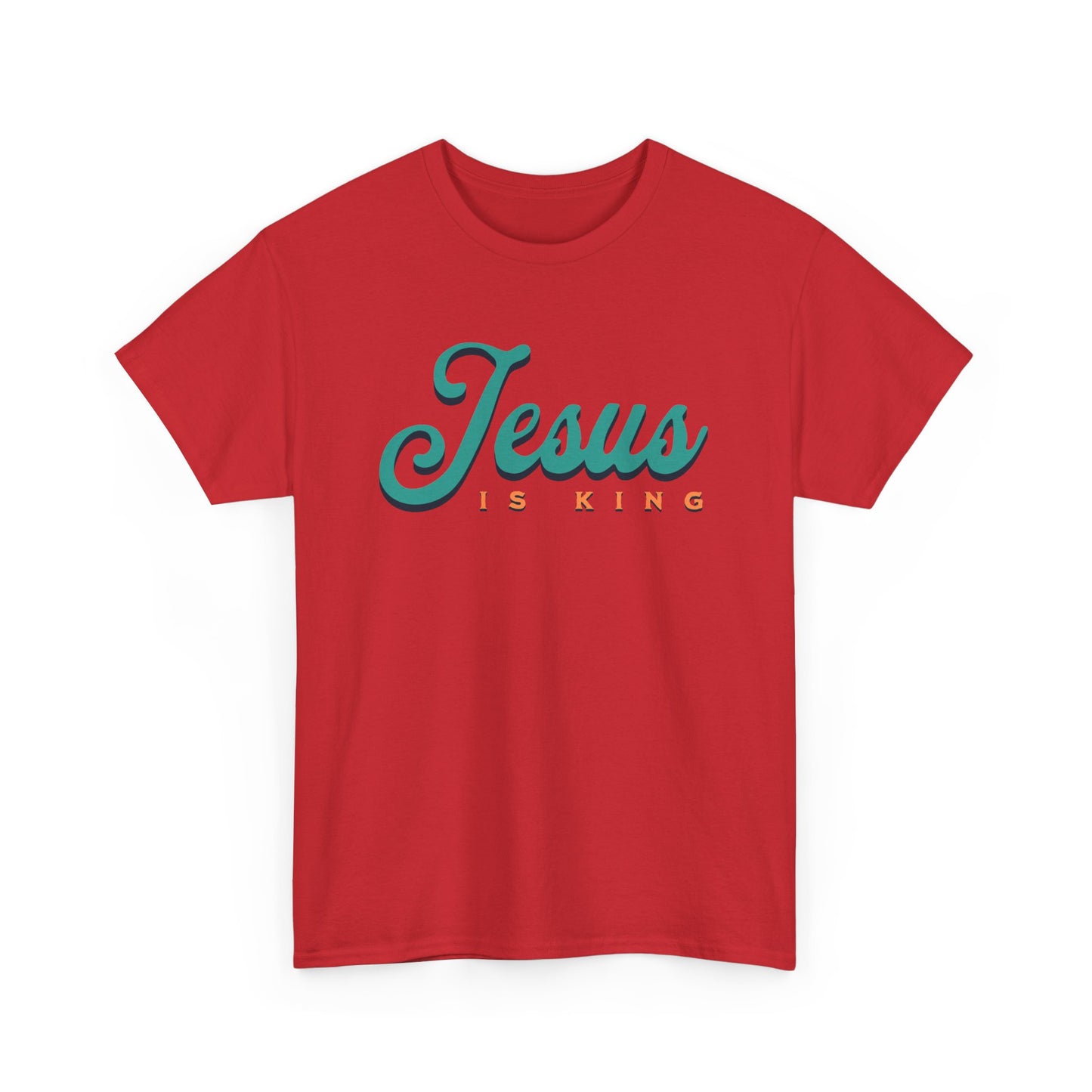 Unisex Heavy Cotton Tee - 'Jesus is King' Inspirational T-Shirt