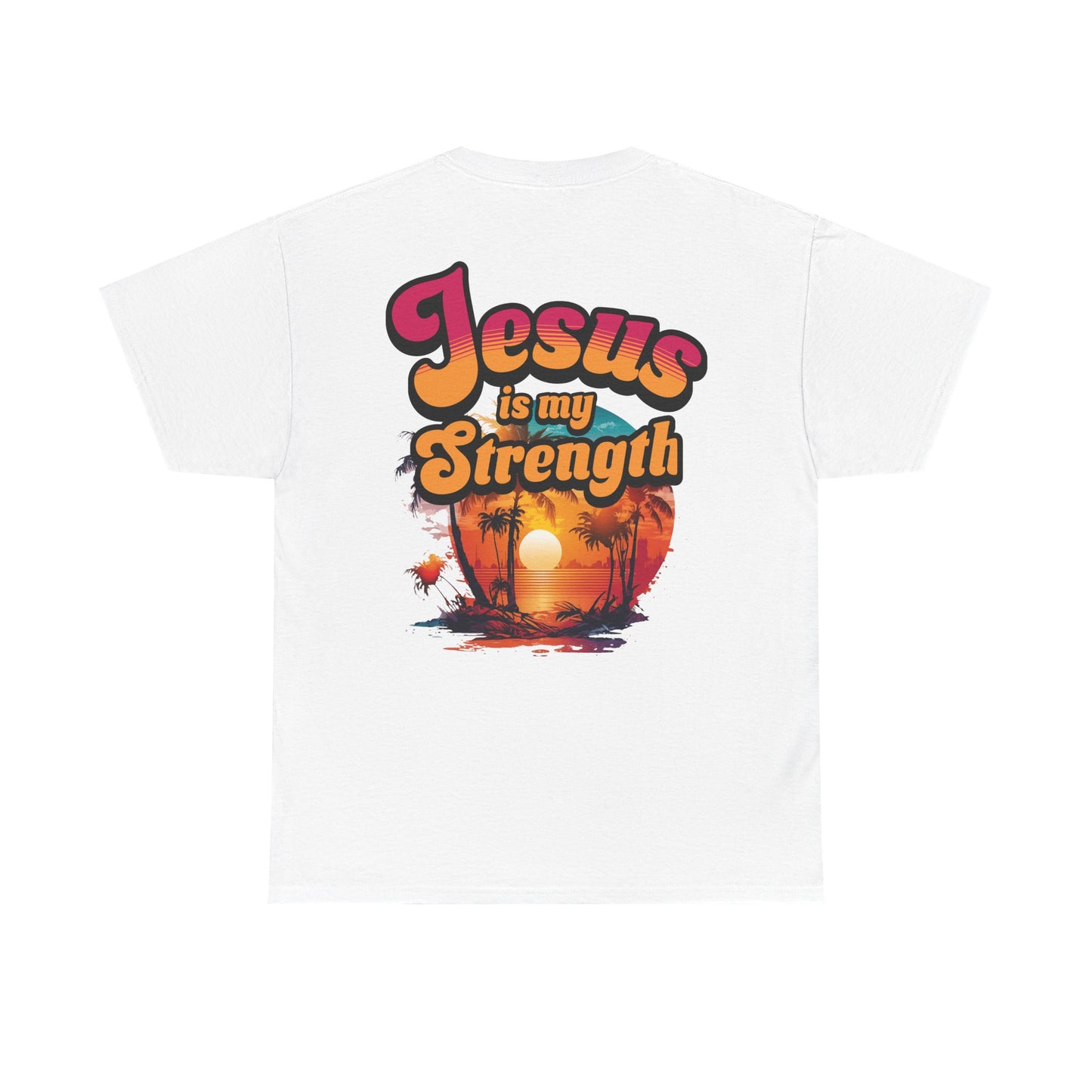 Inspirational Unisex Heavy Cotton Tee - 'Jesus is my Strength' Graphic