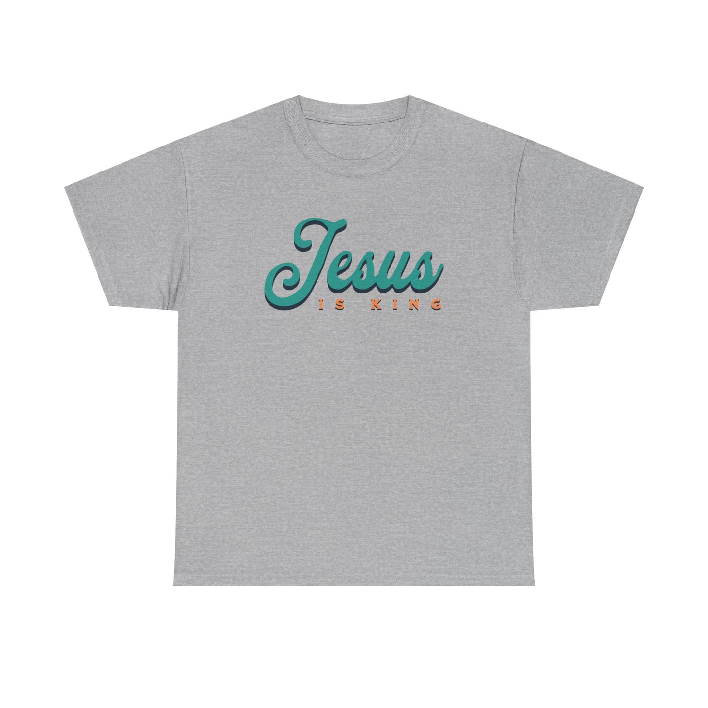 Unisex Heavy Cotton Tee - 'Jesus is King' Inspirational T-Shirt