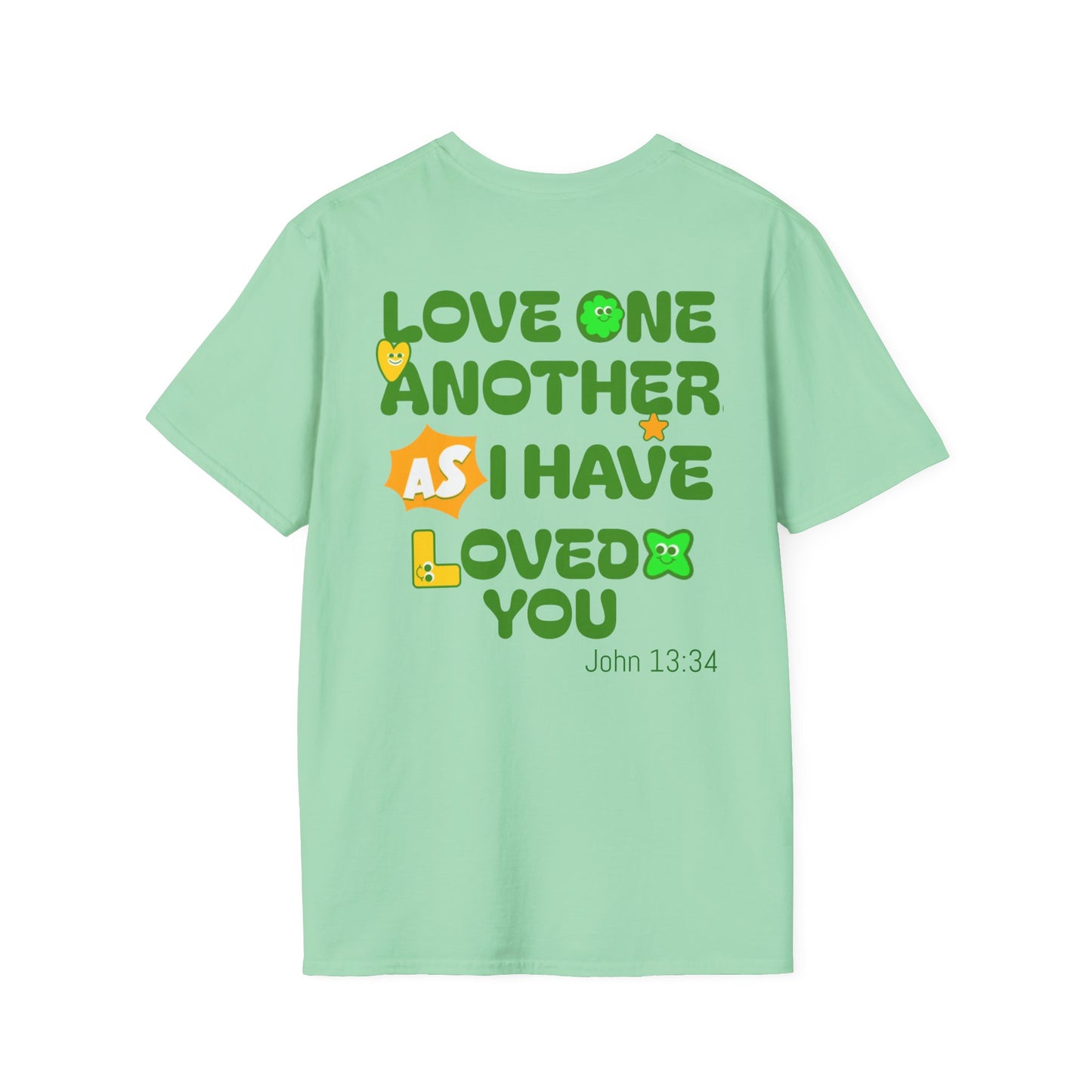 Inspirational Unisex Softstyle T-Shirt - "Love One Another" Design