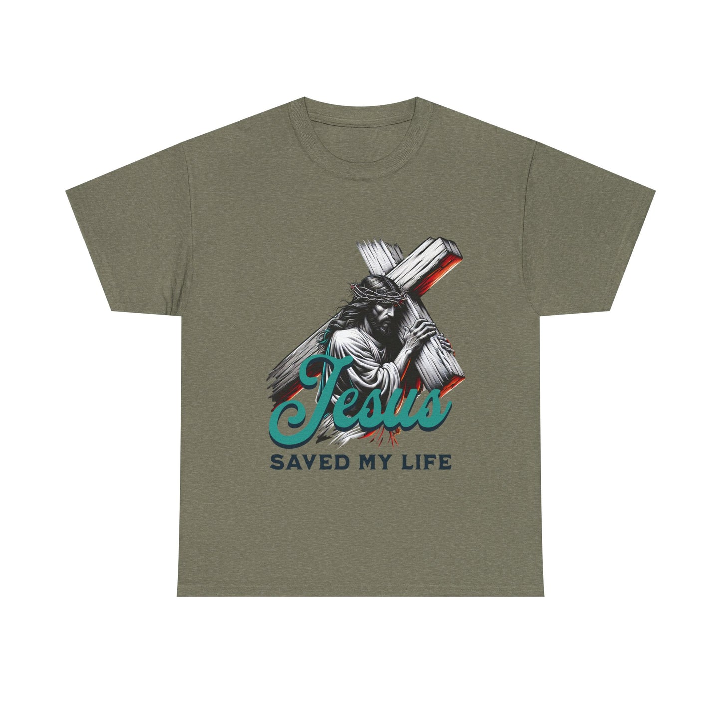 Jesus Saved My Life Unisex Heavy Cotton Tee - Casual Christian T-Shirt