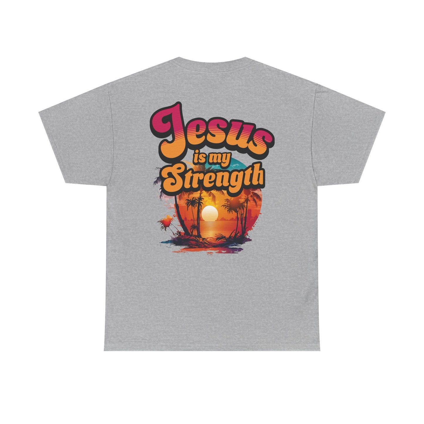 Inspirational Unisex Heavy Cotton Tee - 'Jesus is my Strength' Graphic