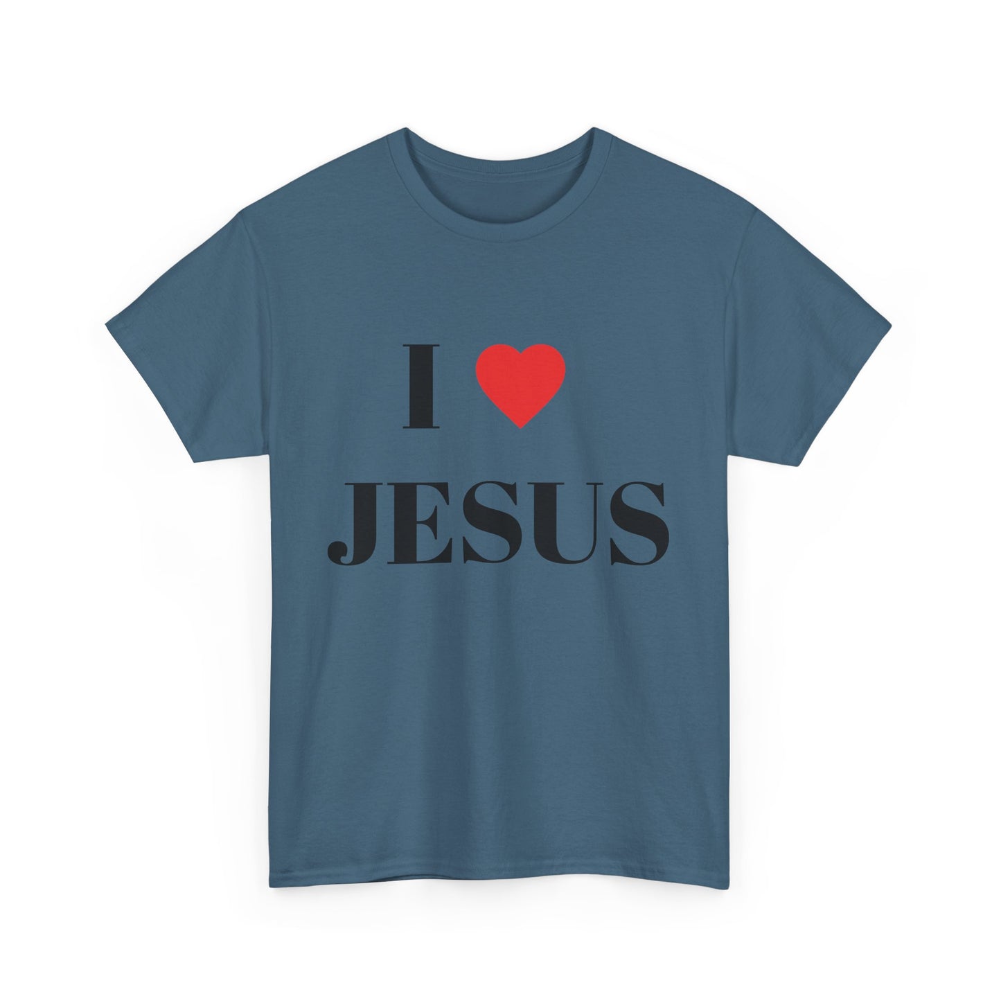 I ❤️ JESUS Unisex Heavy Cotton Tee - Comfortable Faith-Based T-Shirt