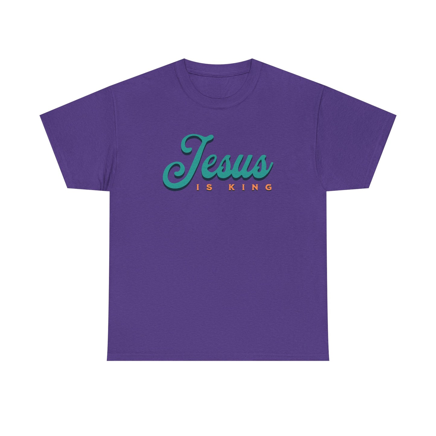 Unisex Heavy Cotton Tee - 'Jesus is King' Inspirational T-Shirt