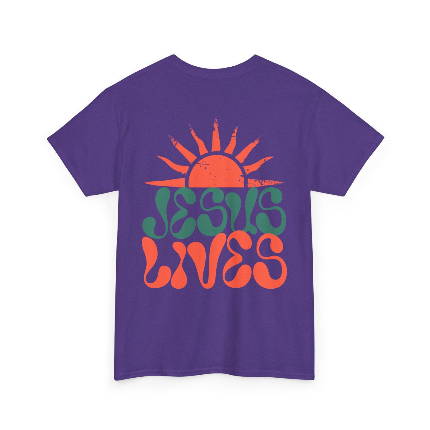 Unisex Heavy Cotton Tee - 'Jesus Lives' Graphic Shirt with Sun Design