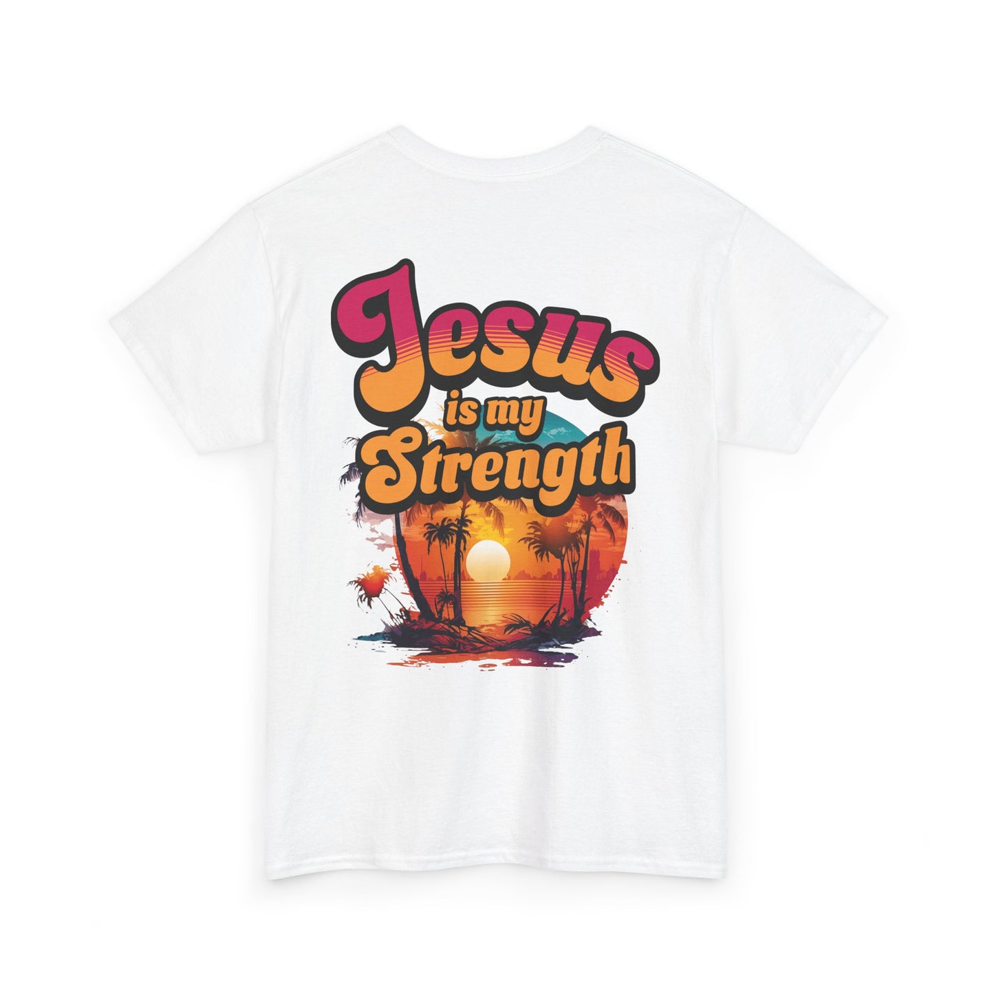 Inspirational Unisex Heavy Cotton Tee - 'Jesus is my Strength' Graphic
