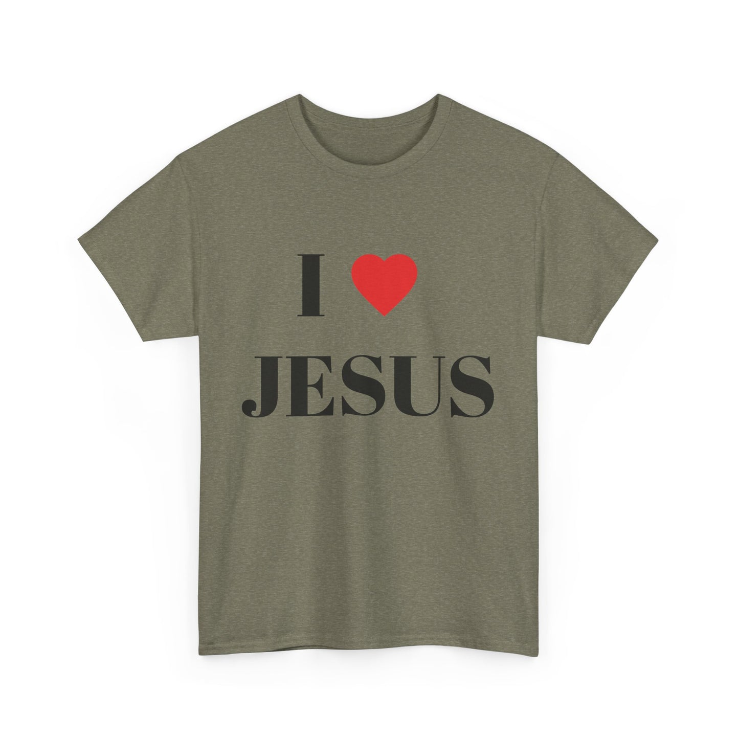 I ❤️ JESUS Unisex Heavy Cotton Tee - Comfortable Faith-Based T-Shirt
