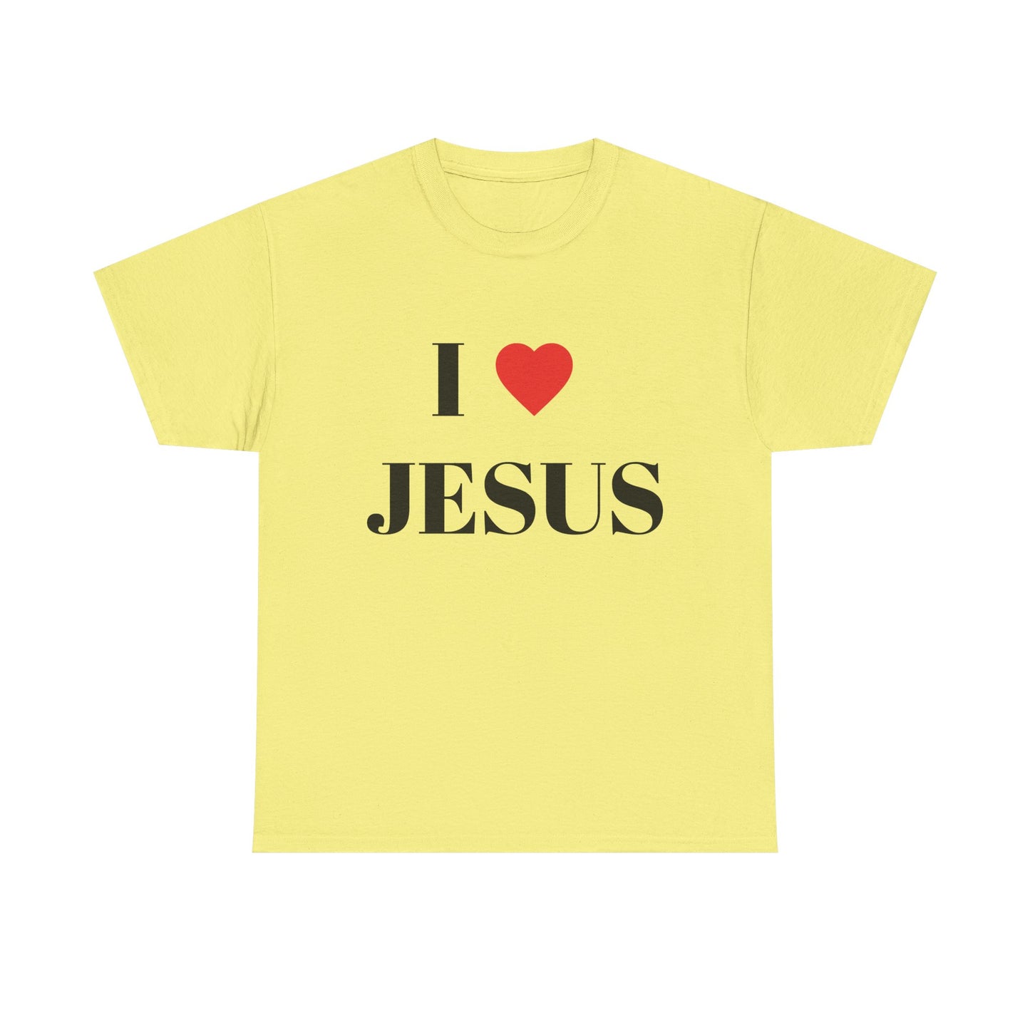 I ❤️ JESUS Unisex Heavy Cotton Tee - Comfortable Faith-Based T-Shirt