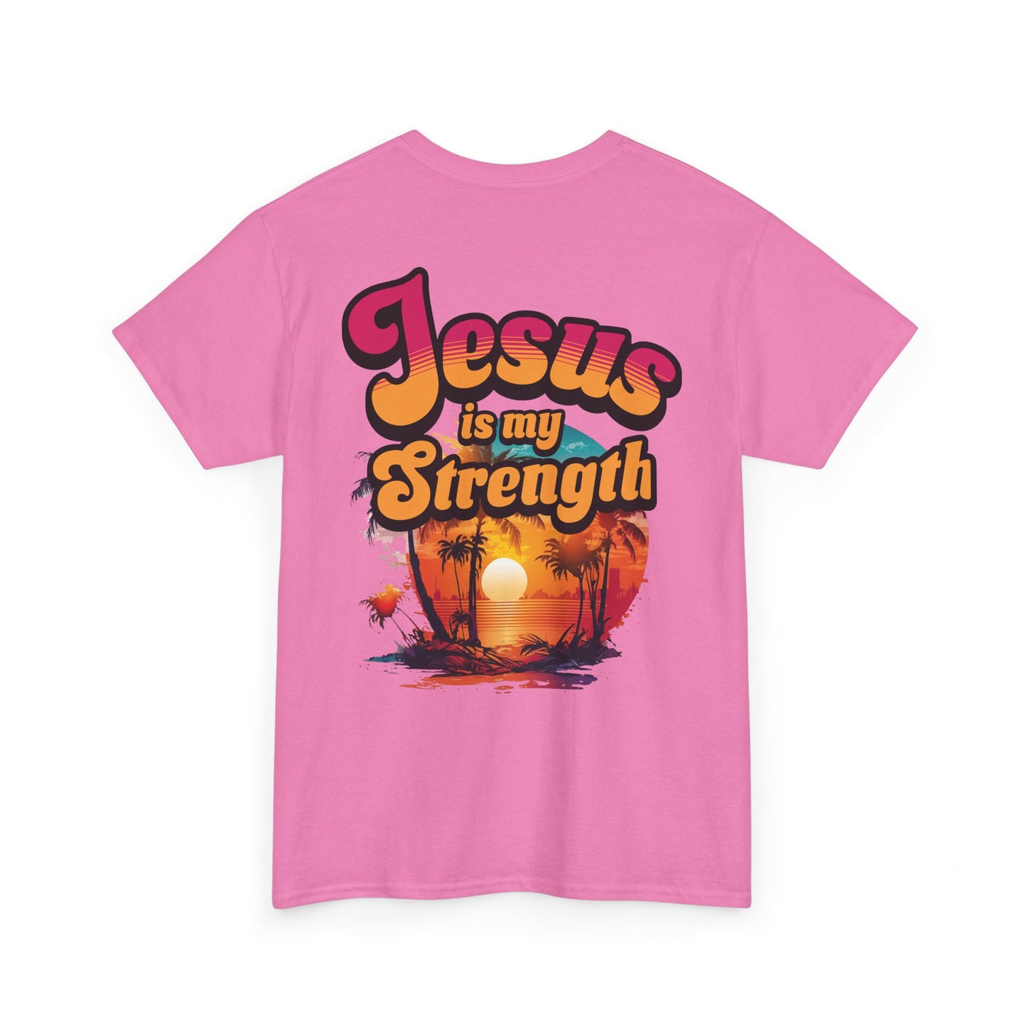 Inspirational Unisex Heavy Cotton Tee - 'Jesus is my Strength' Graphic