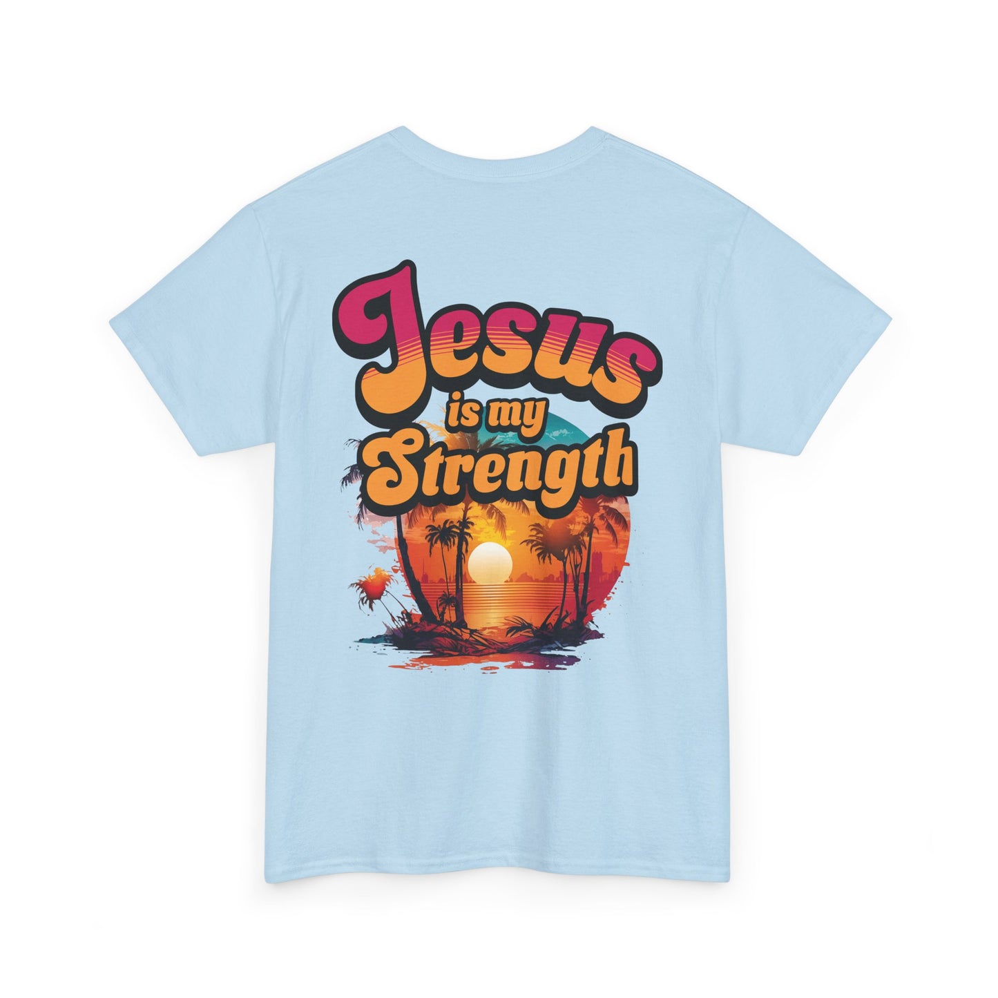 Inspirational Unisex Heavy Cotton Tee - 'Jesus is my Strength' Graphic