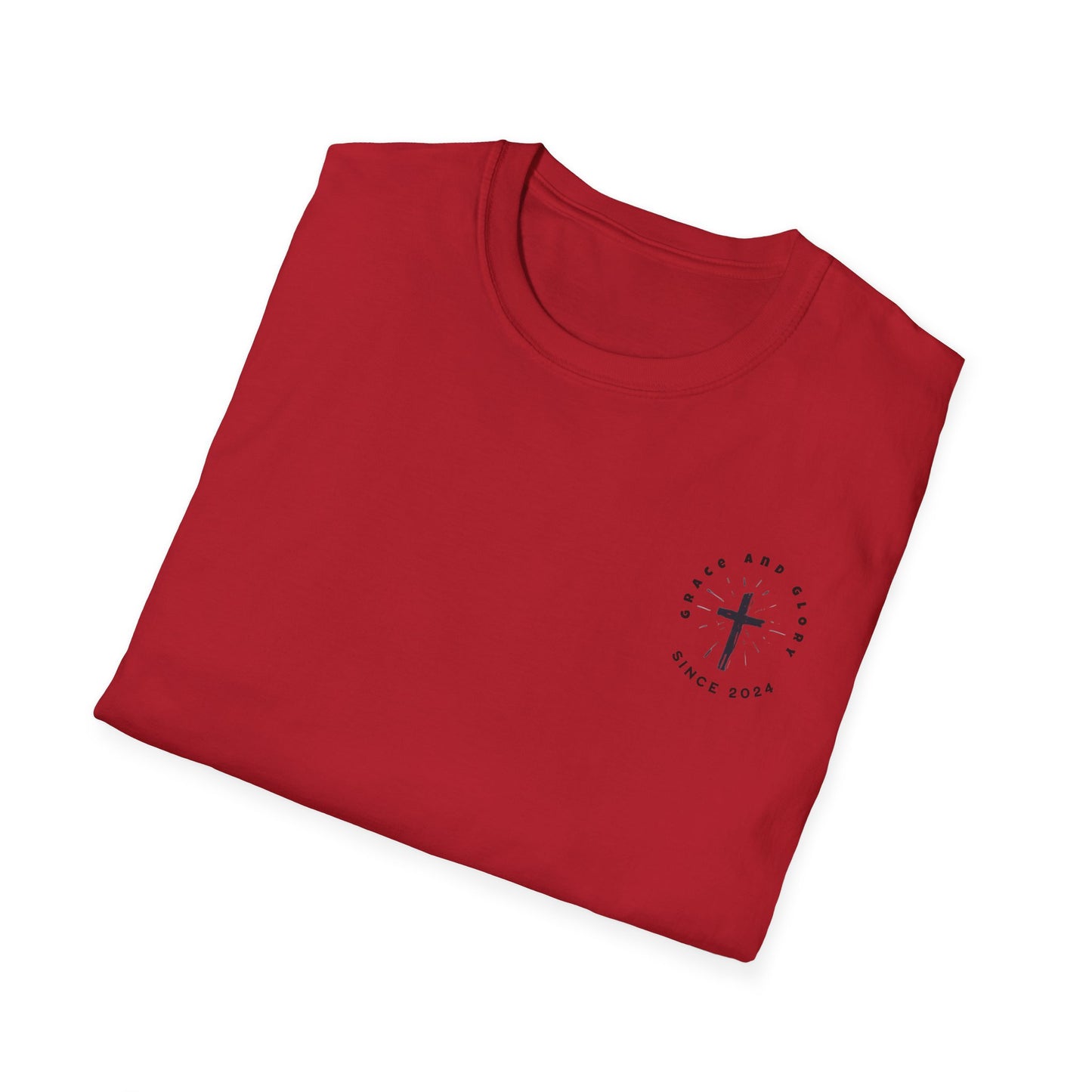 Inspirational Unisex Softstyle T-Shirt - 'Only in God Will You Find True Happiness'