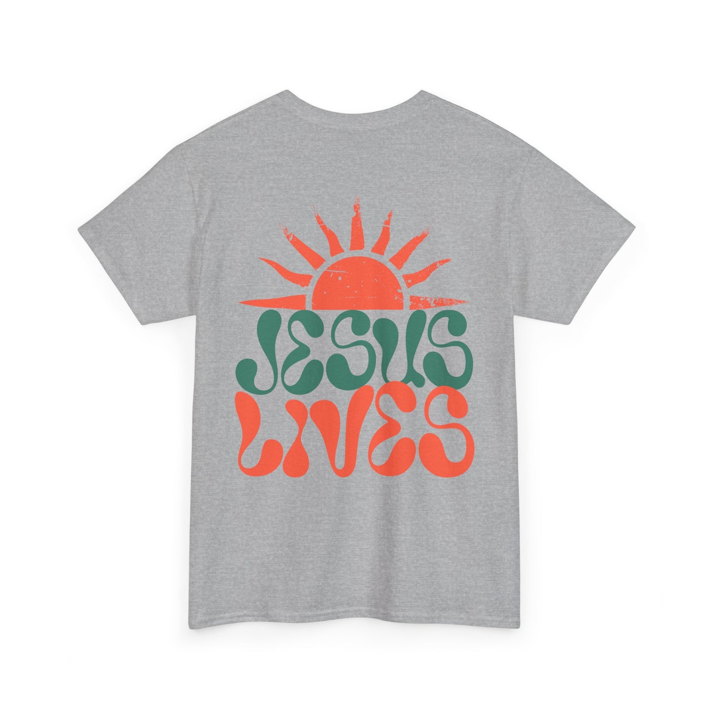 Unisex Heavy Cotton Tee - 'Jesus Lives' Graphic Shirt with Sun Design
