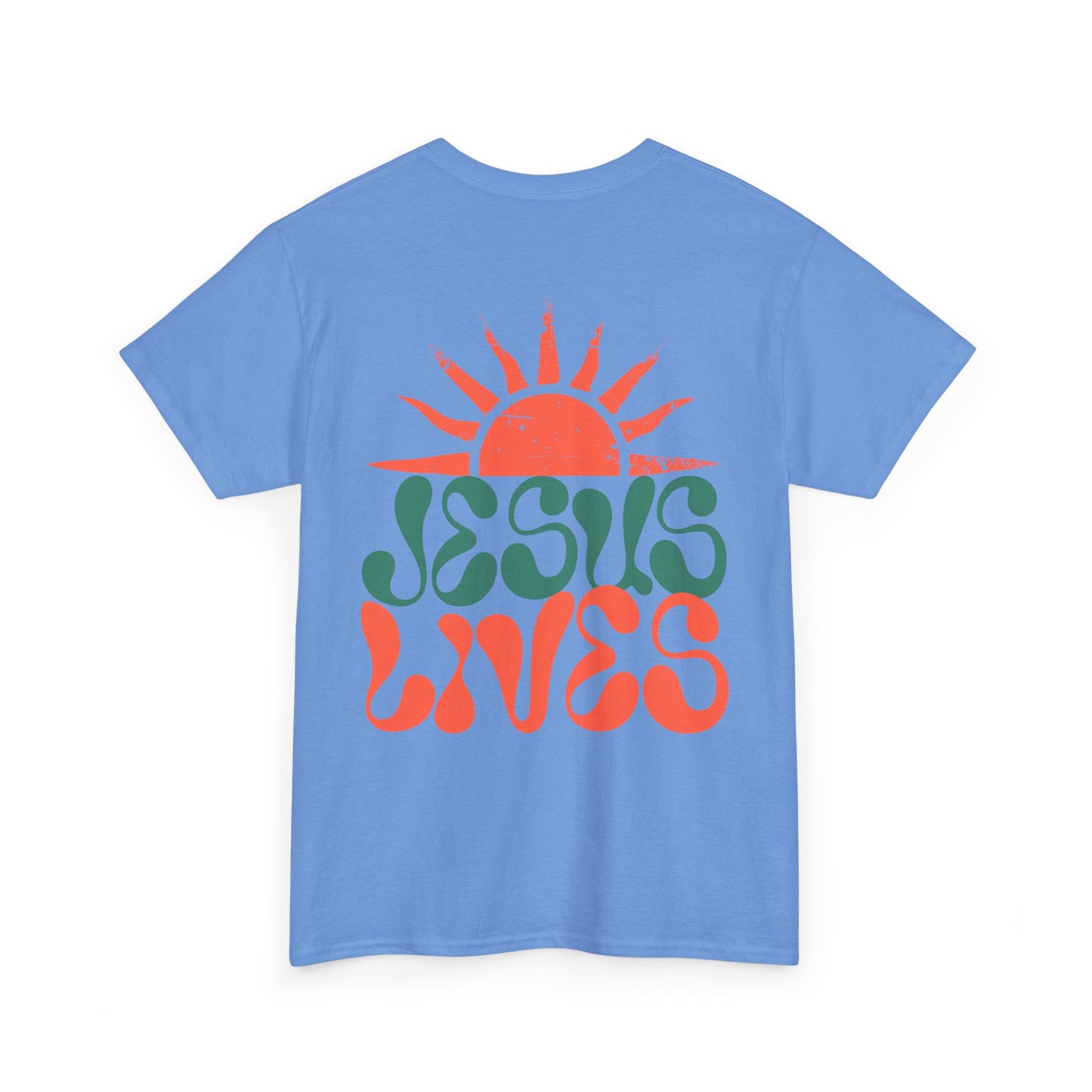 Unisex Heavy Cotton Tee - 'Jesus Lives' Graphic Shirt with Sun Design