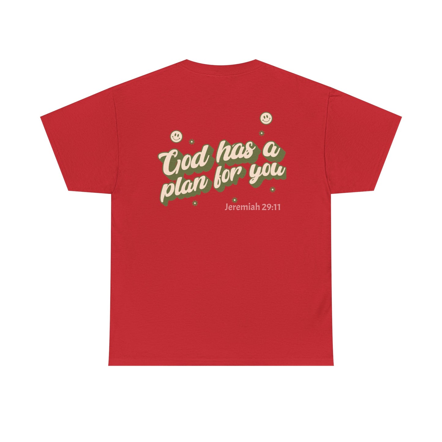 Inspirational Unisex Heavy Cotton Tee – "God Has A Plan For You"