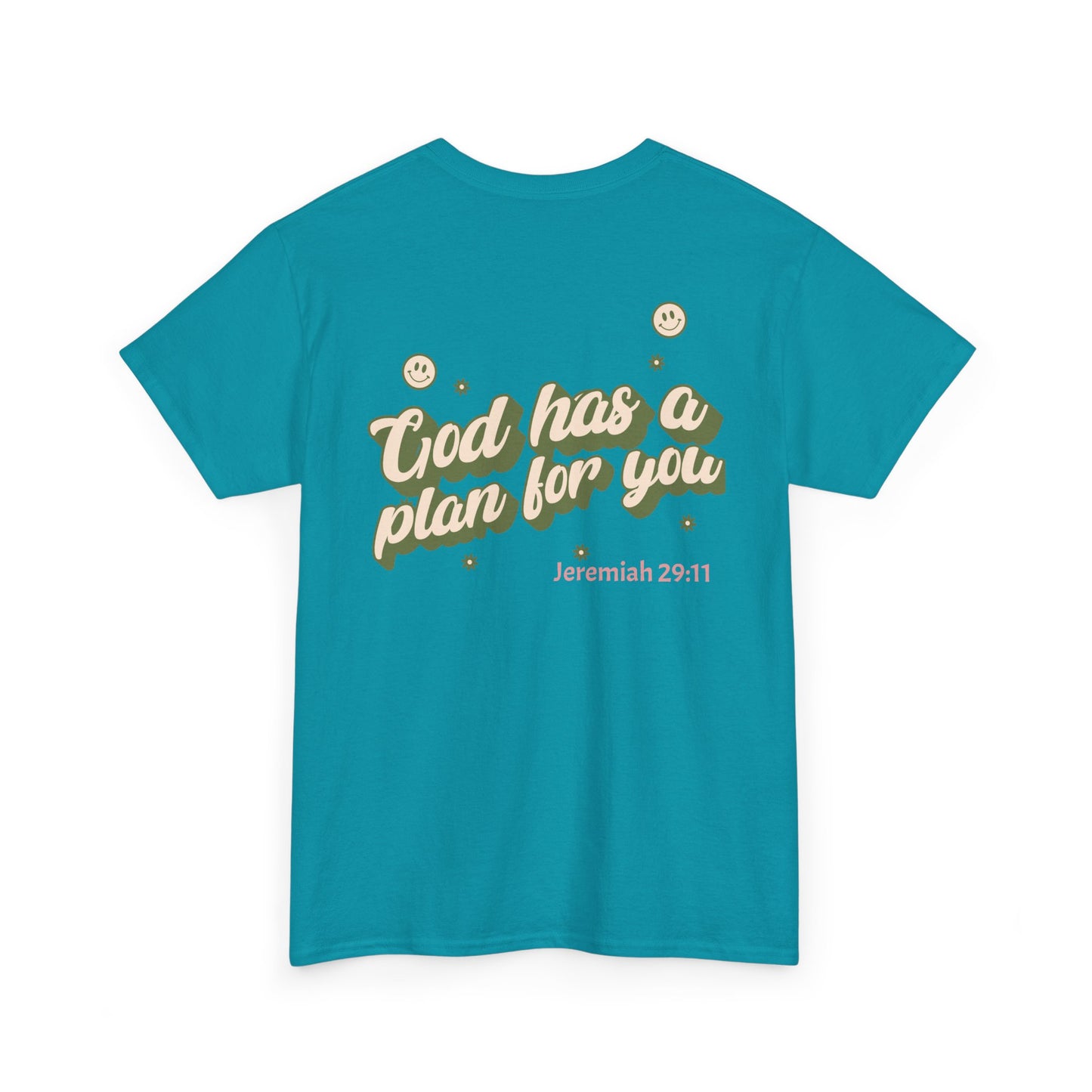 Inspirational Unisex Heavy Cotton Tee – "God Has A Plan For You"