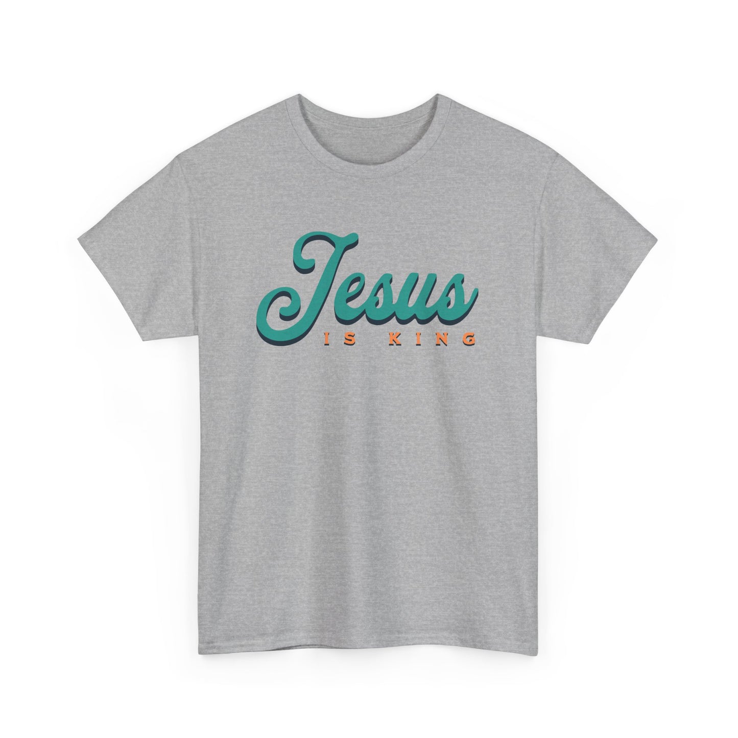 Unisex Heavy Cotton Tee - 'Jesus is King' Inspirational T-Shirt