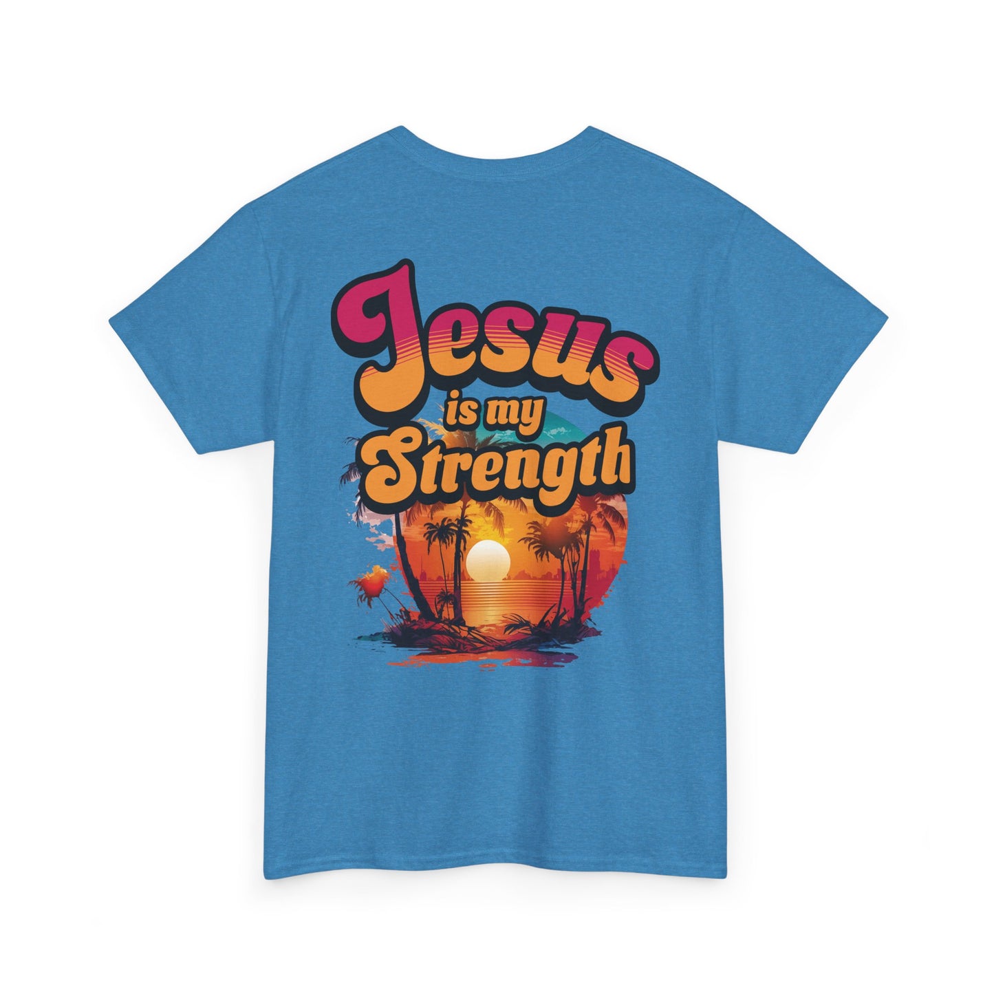 Inspirational Unisex Heavy Cotton Tee - 'Jesus is my Strength' Graphic