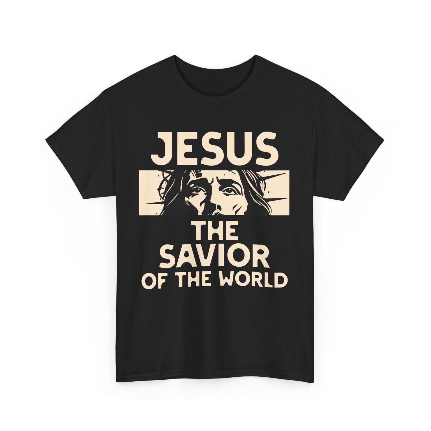 Jesus Savior of the World Unisex Heavy Cotton Tee - Inspirational Christian Graphic T-Shirt