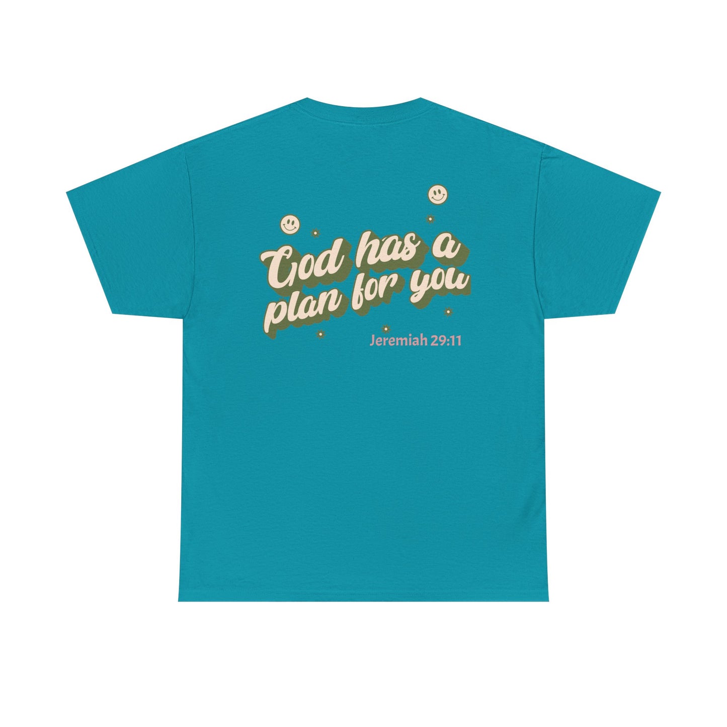 Inspirational Unisex Heavy Cotton Tee – "God Has A Plan For You"