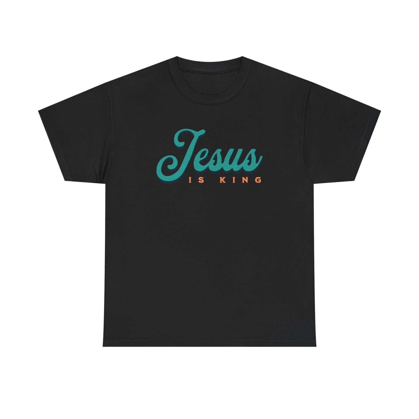 Unisex Heavy Cotton Tee - 'Jesus is King' Inspirational T-Shirt