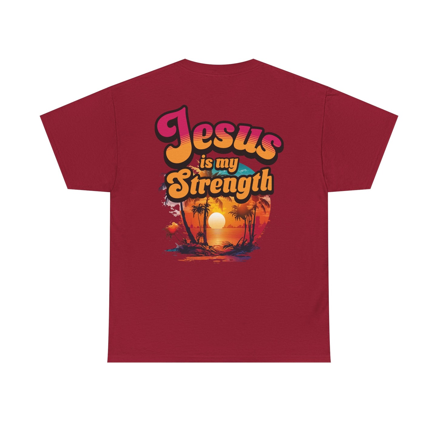 Inspirational Unisex Heavy Cotton Tee - 'Jesus is my Strength' Graphic
