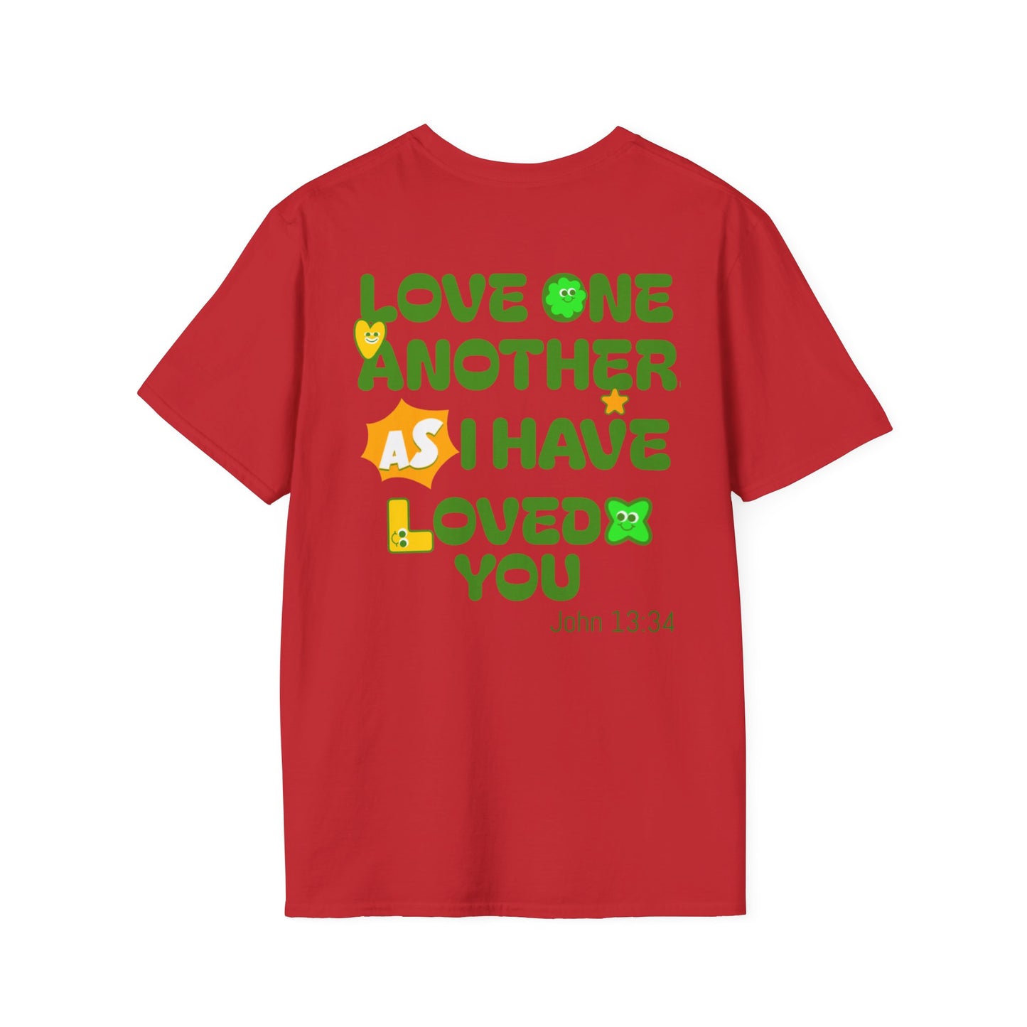 Inspirational Unisex Softstyle T-Shirt - "Love One Another" Design